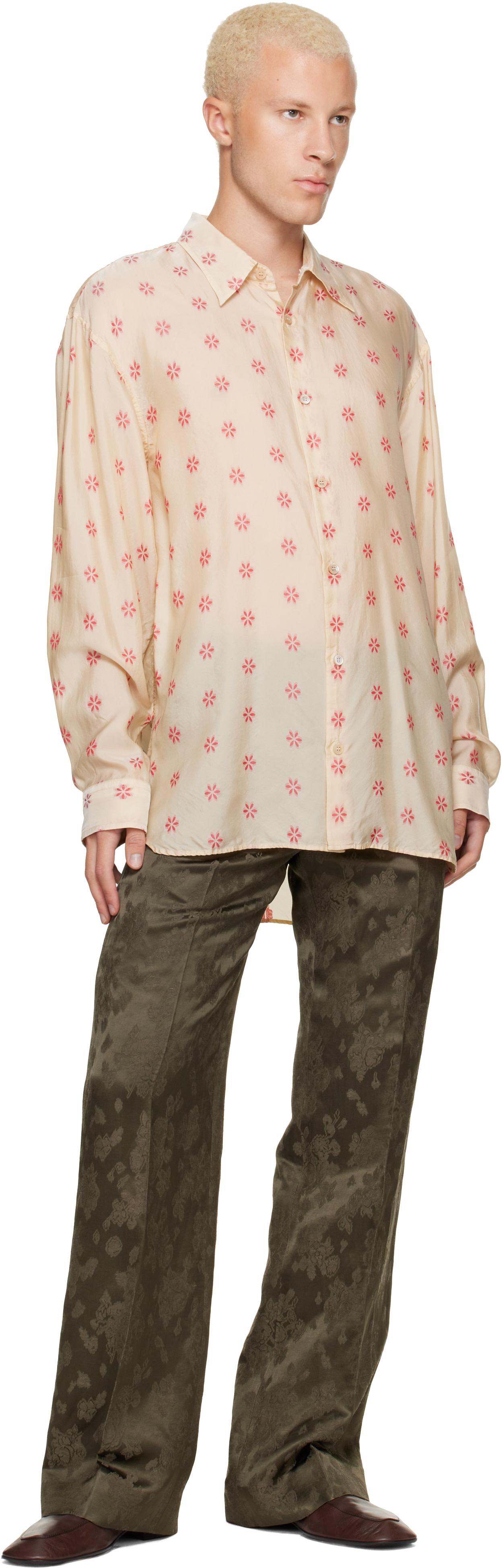 Dries Van Noten: Off-White Loose Jacquard Shirt | SSENSE