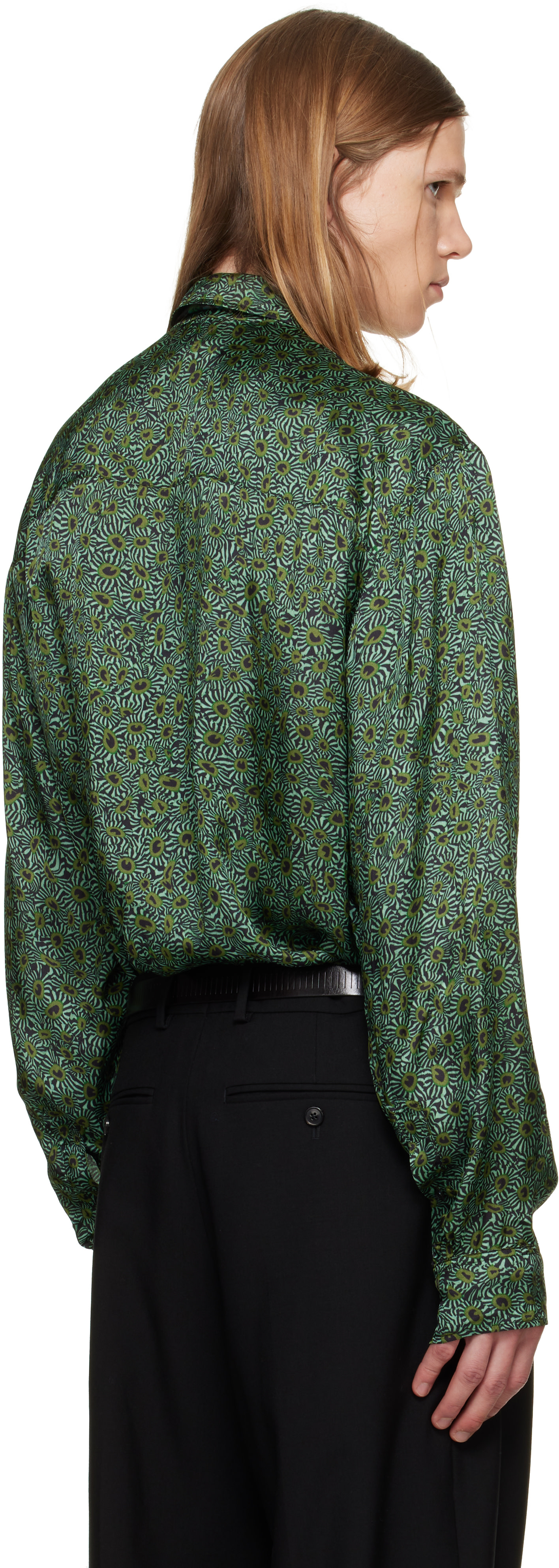 Dries Van Noten: グリーン フローラル シャツ | SSENSE 日本