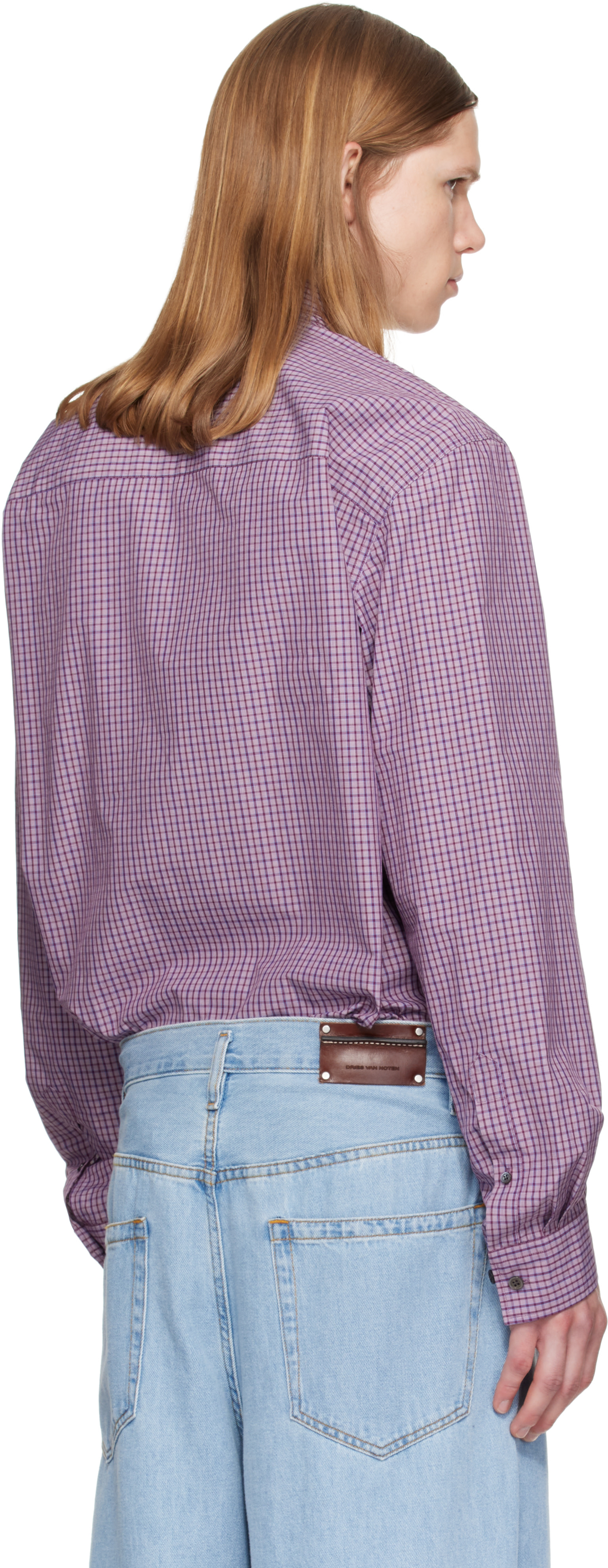 Dries Van Noten: パープル Checkered ネクタイ＆シャツ | SSENSE 日本