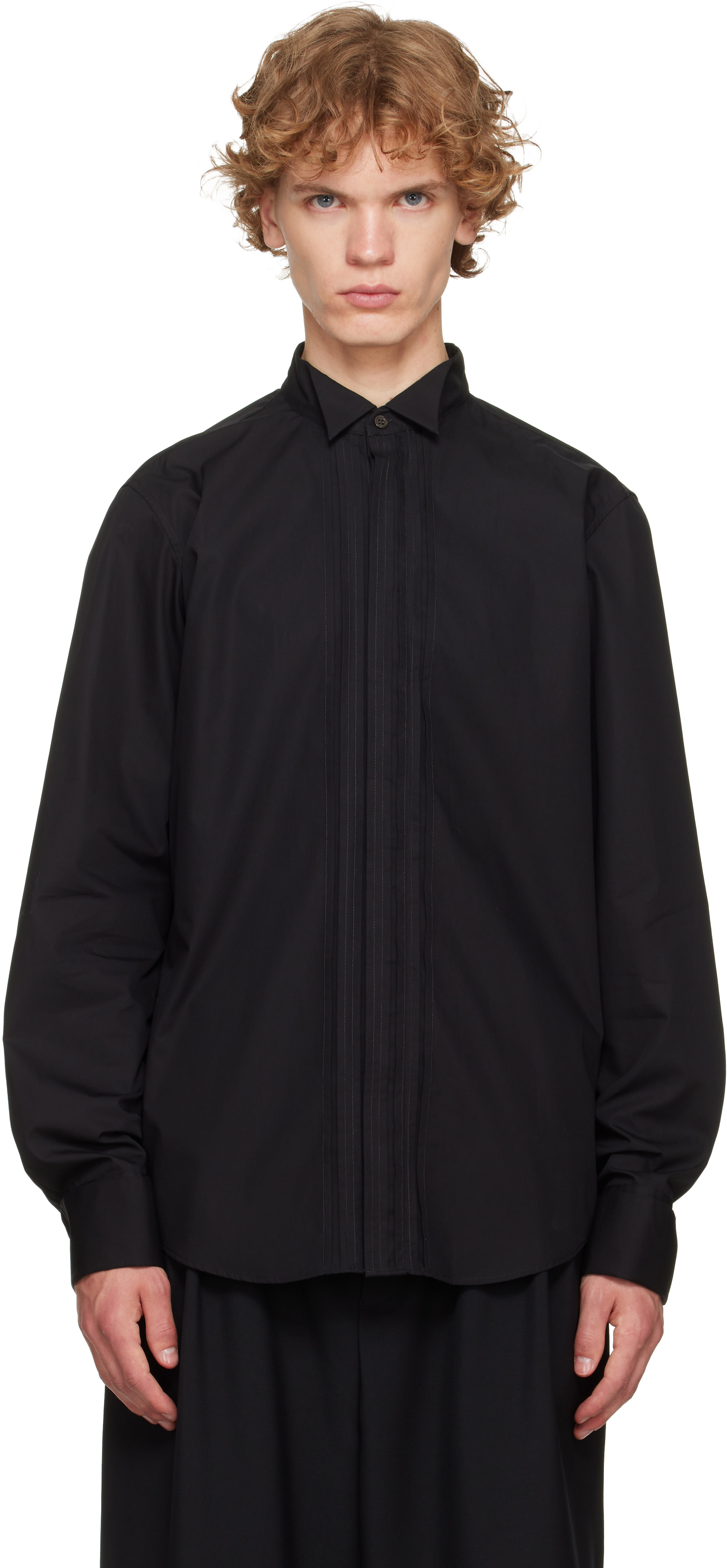 Dries Van Noten: ブラック コットン シャツ | SSENSE 日本