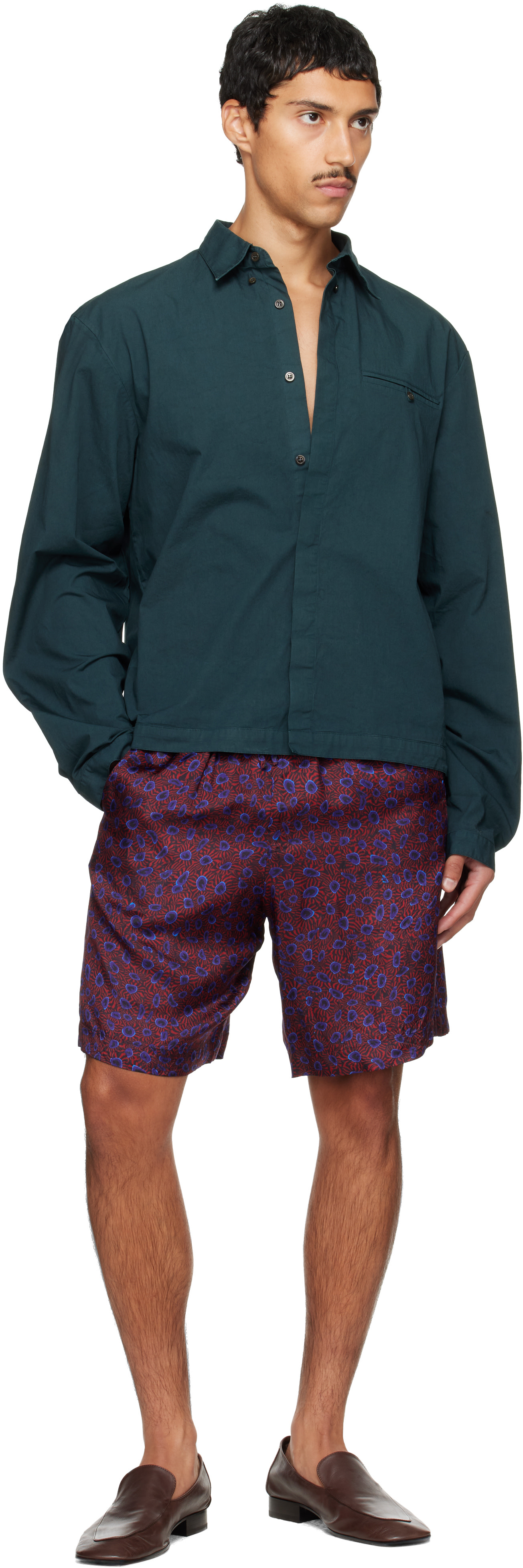 Dries Van Noten: グリーン コットン シャツ | SSENSE 日本