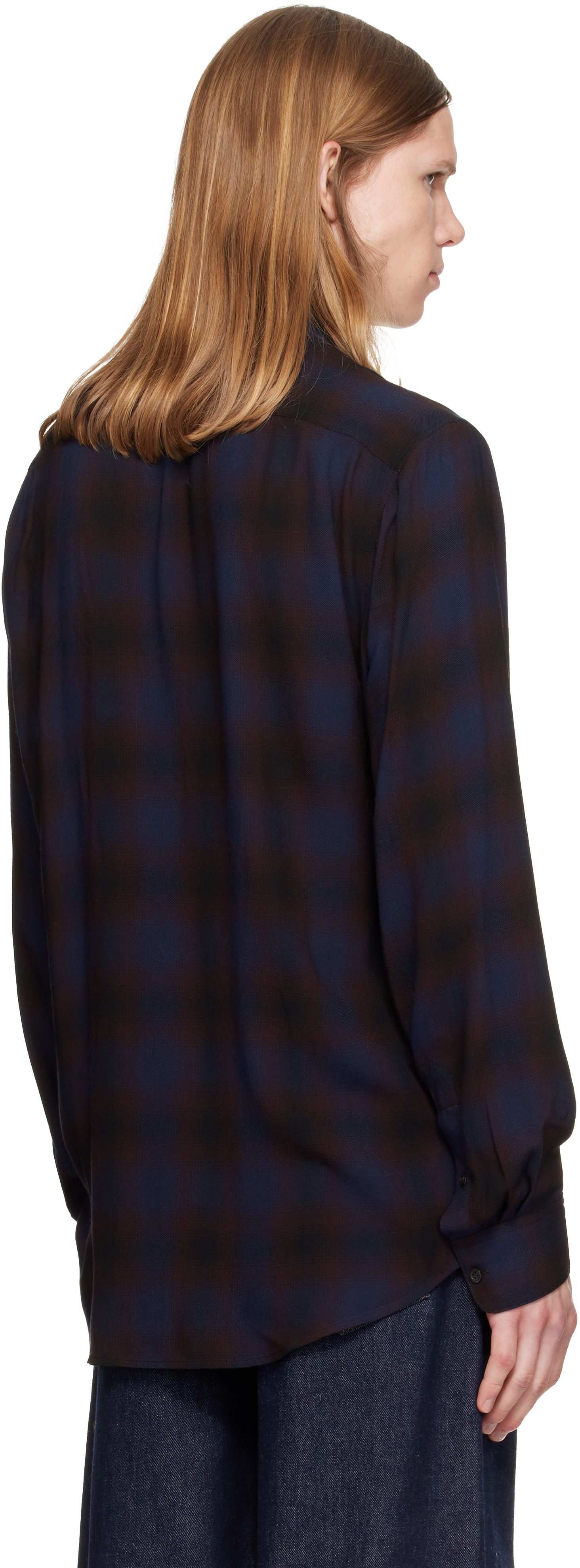 Dries Van Noten: ブルー＆ブラウン Classic ビスコース シャツ