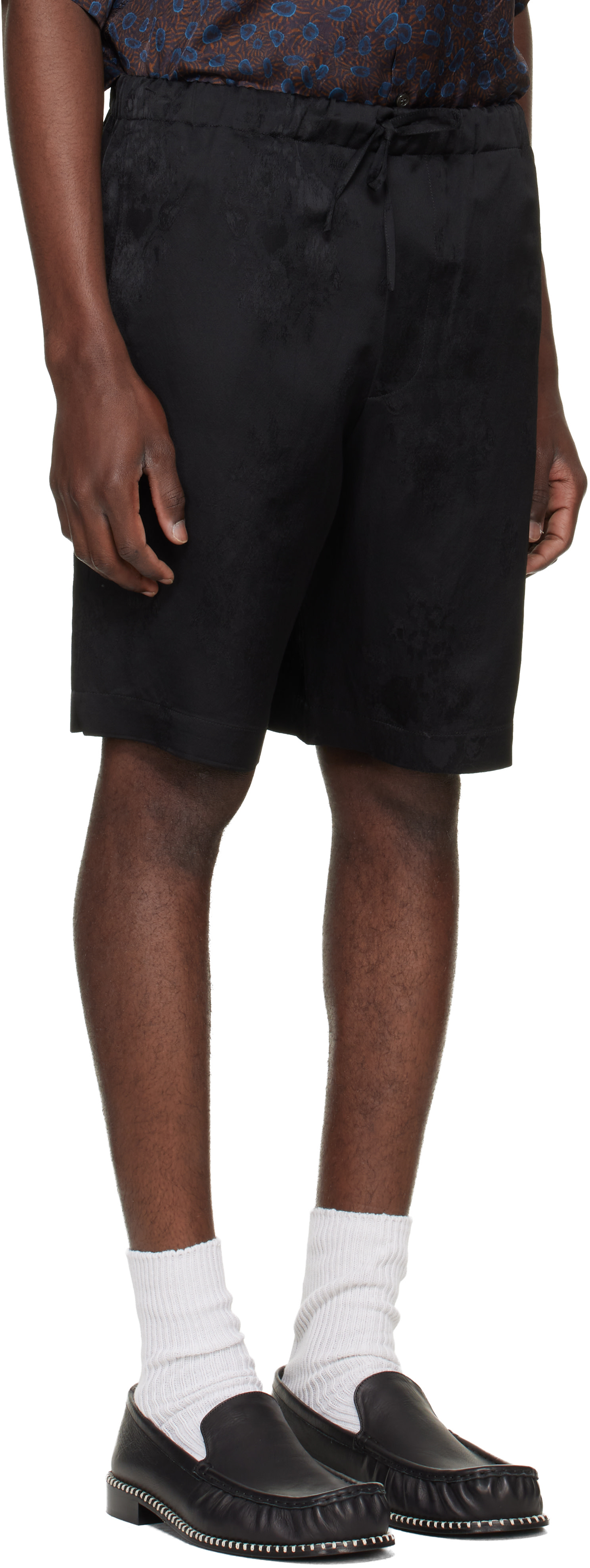 Dries Van Noten: Black Viscose Shorts | SSENSE