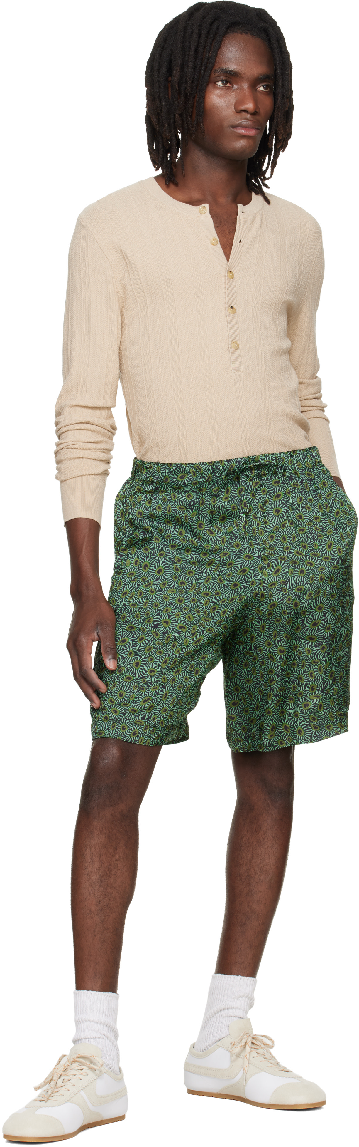Dries Van Noten - Short vert en viscose
