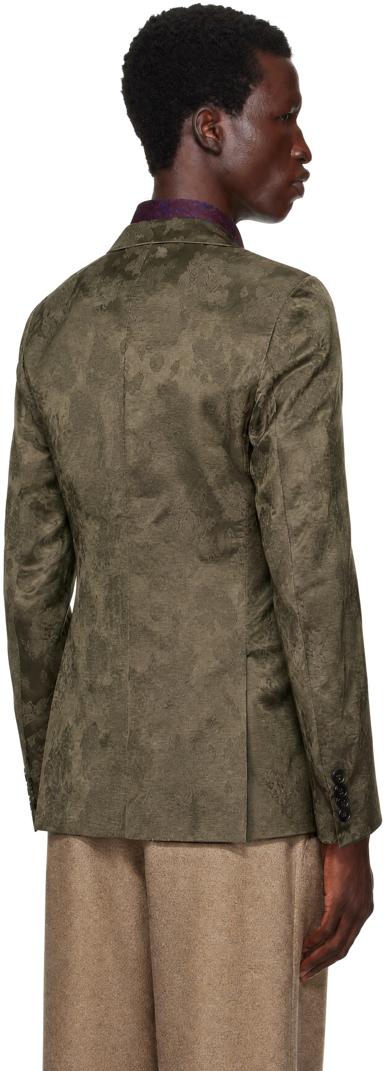 Dries Van Noten - Green Jacquard Blazer