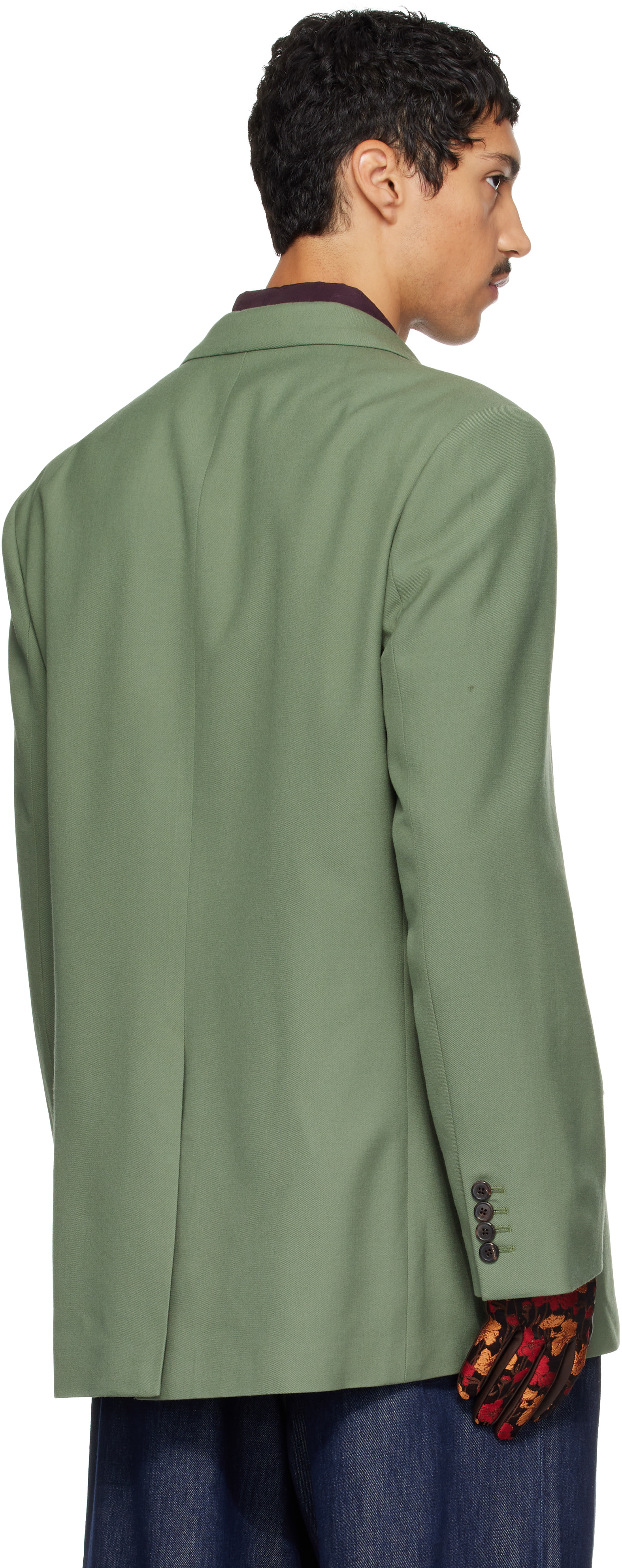 Dries Van Noten - Green Oversized Wool Blazer
