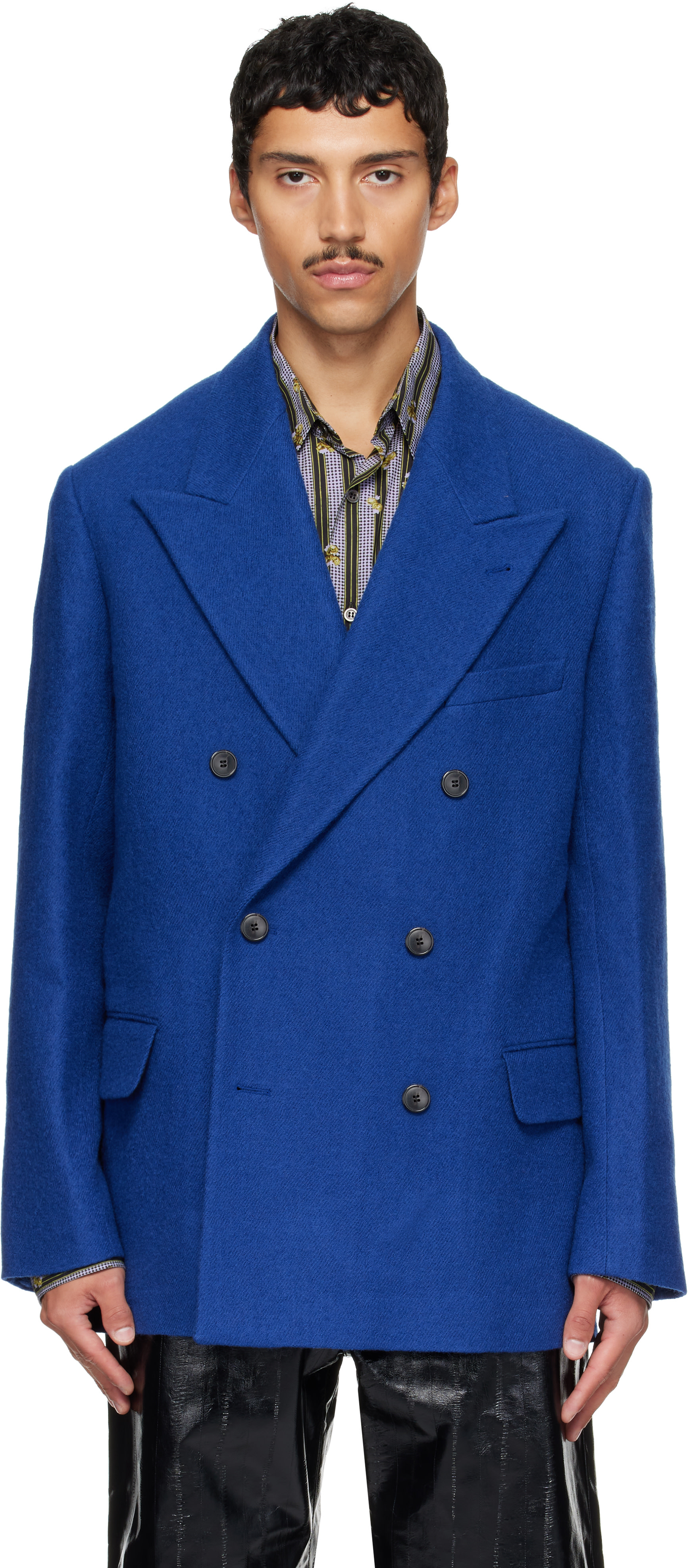 Dries Van Noten - Blue Oversized Wool Blazer