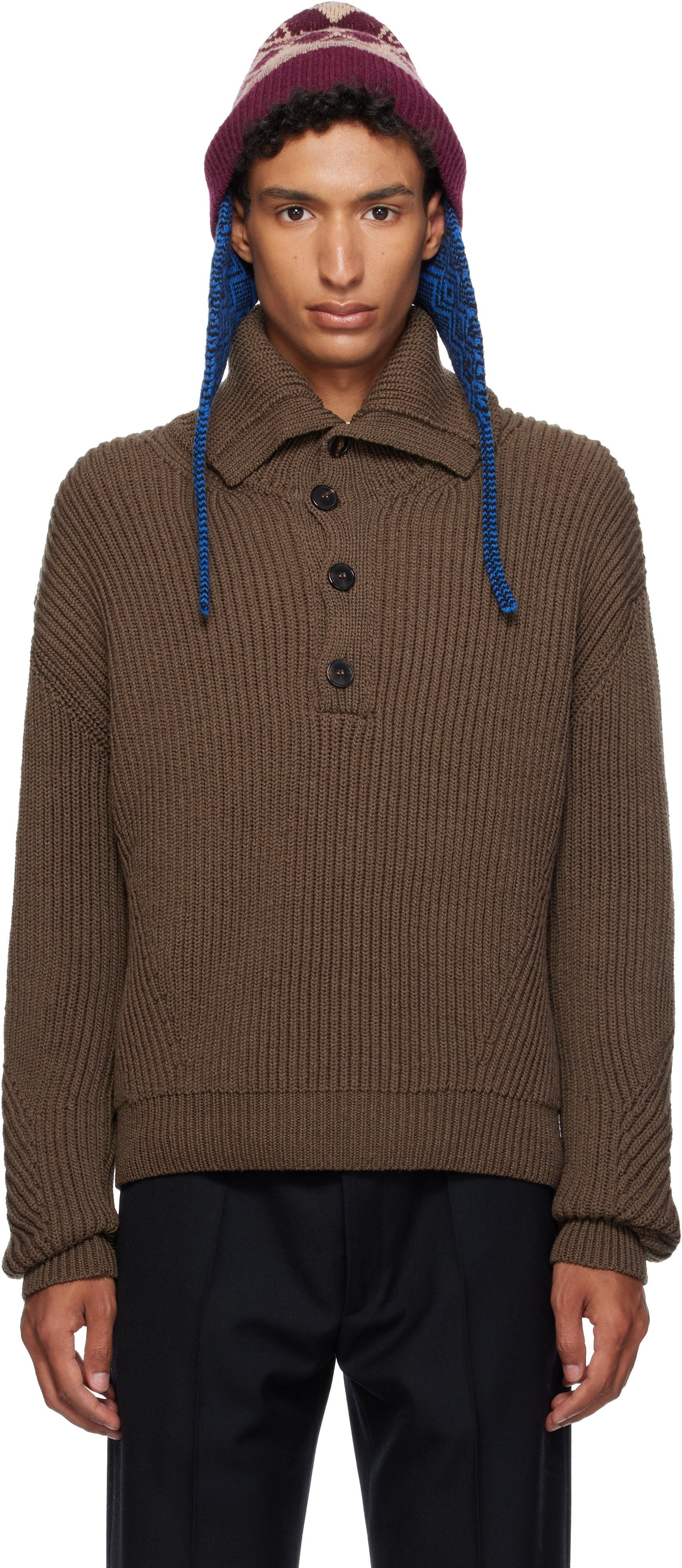 Dries Van Noten - Brown Wool Sweater