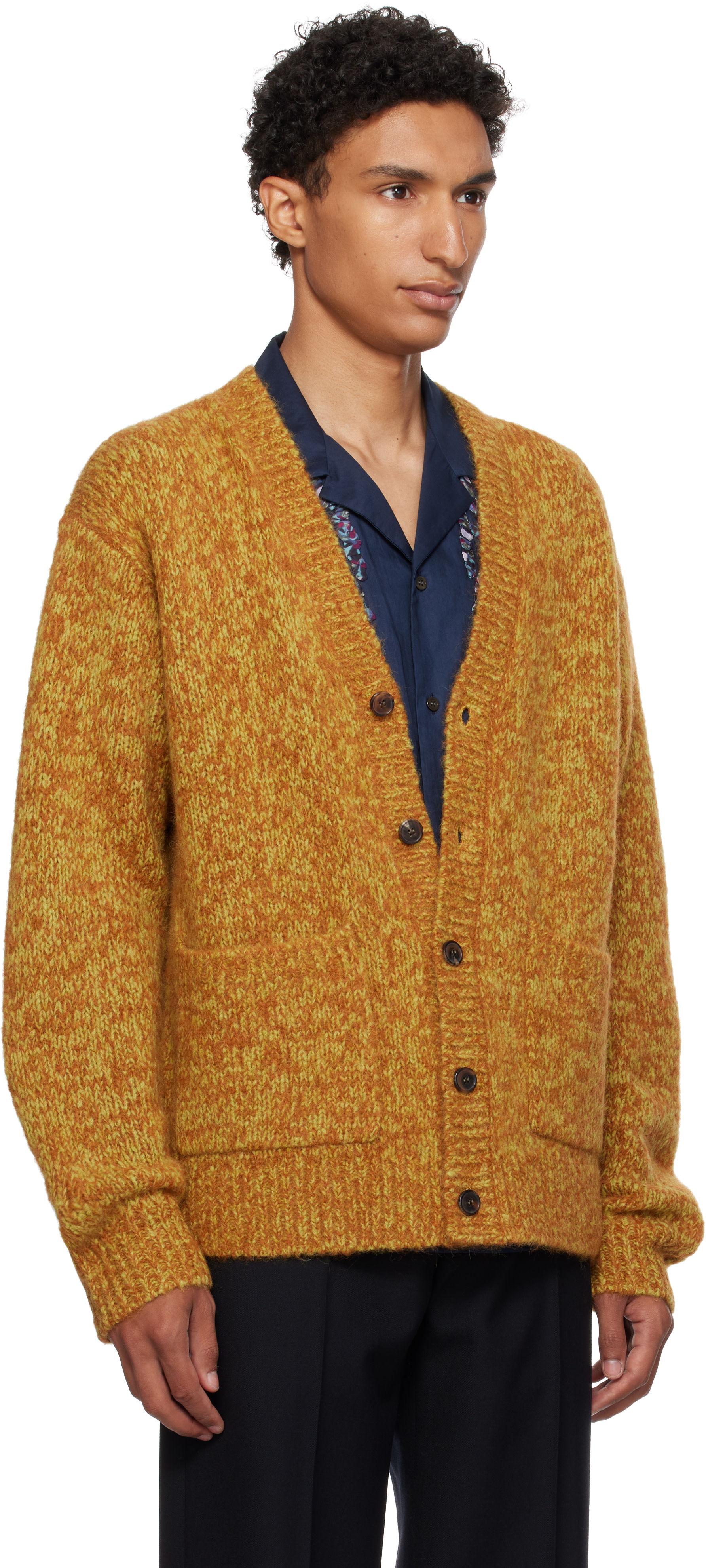 Dries Van Noten - 옐로우 알파카 가디건