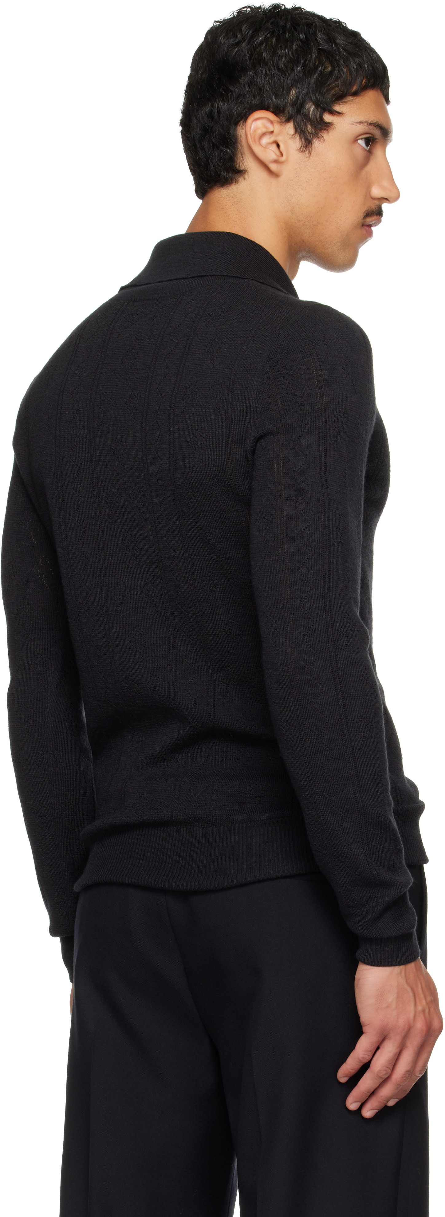 Dries Van Noten - Gray Pointelle Polo