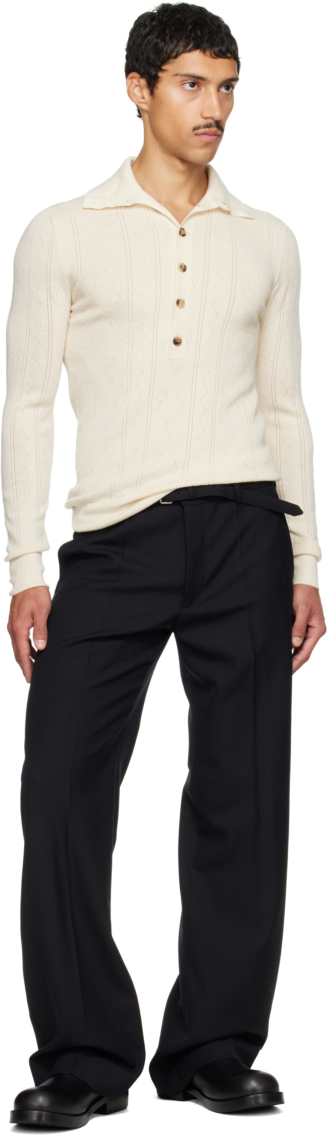 Dries Van Noten - Off-White Pointelle Polo