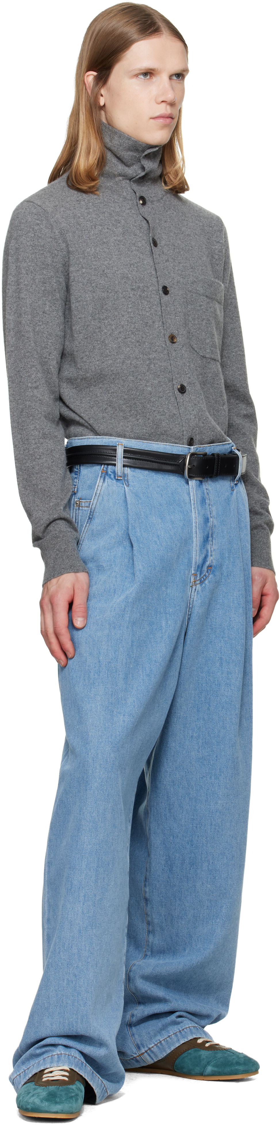 Dries Van Noten: グレー カラー カシミヤ カーディガン | SSENSE 日本