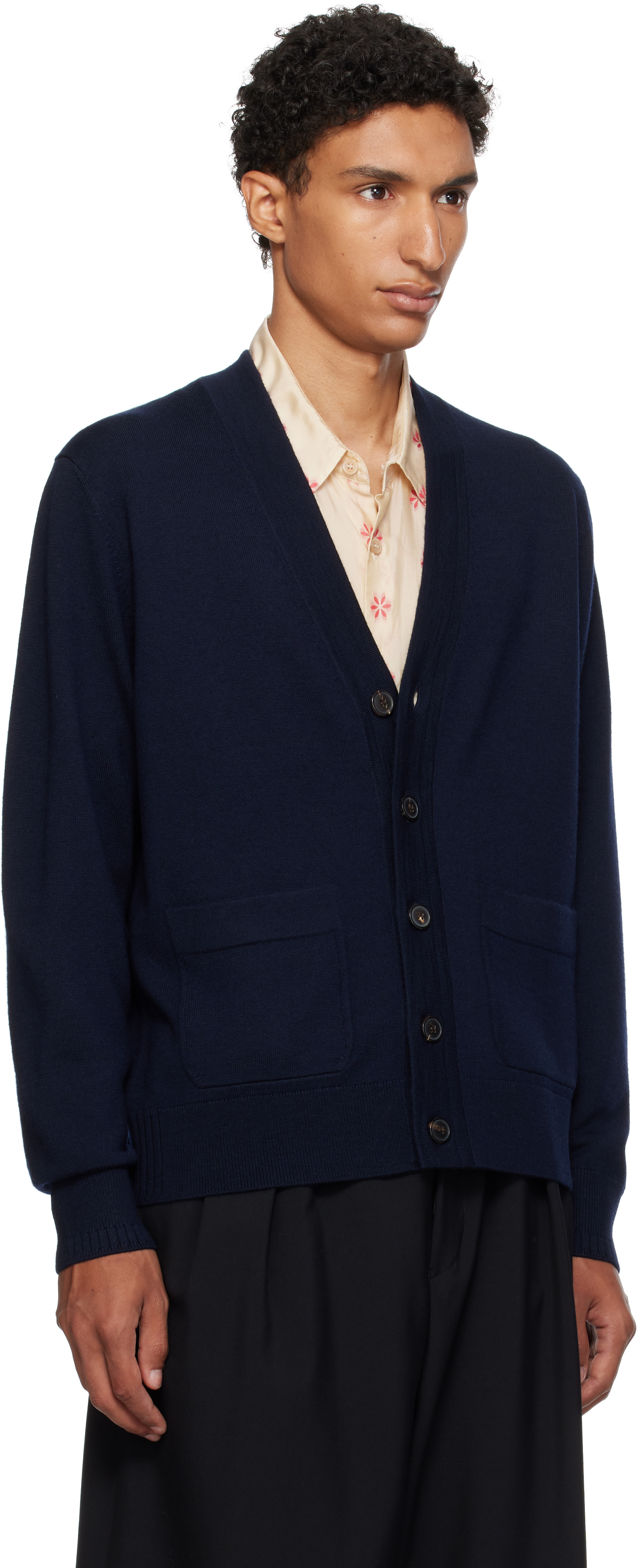 Dries Van Noten - Navy Wool Cardigan