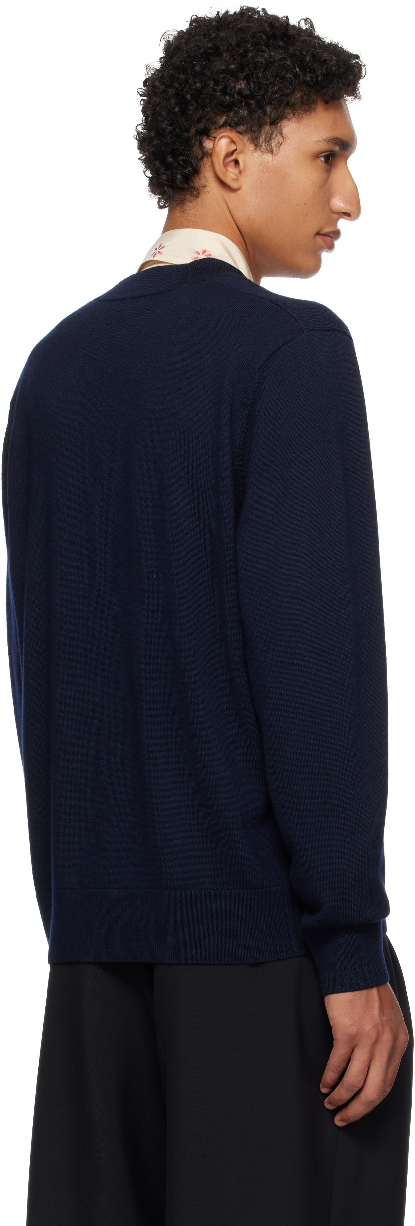 Dries Van Noten - Navy Wool Cardigan