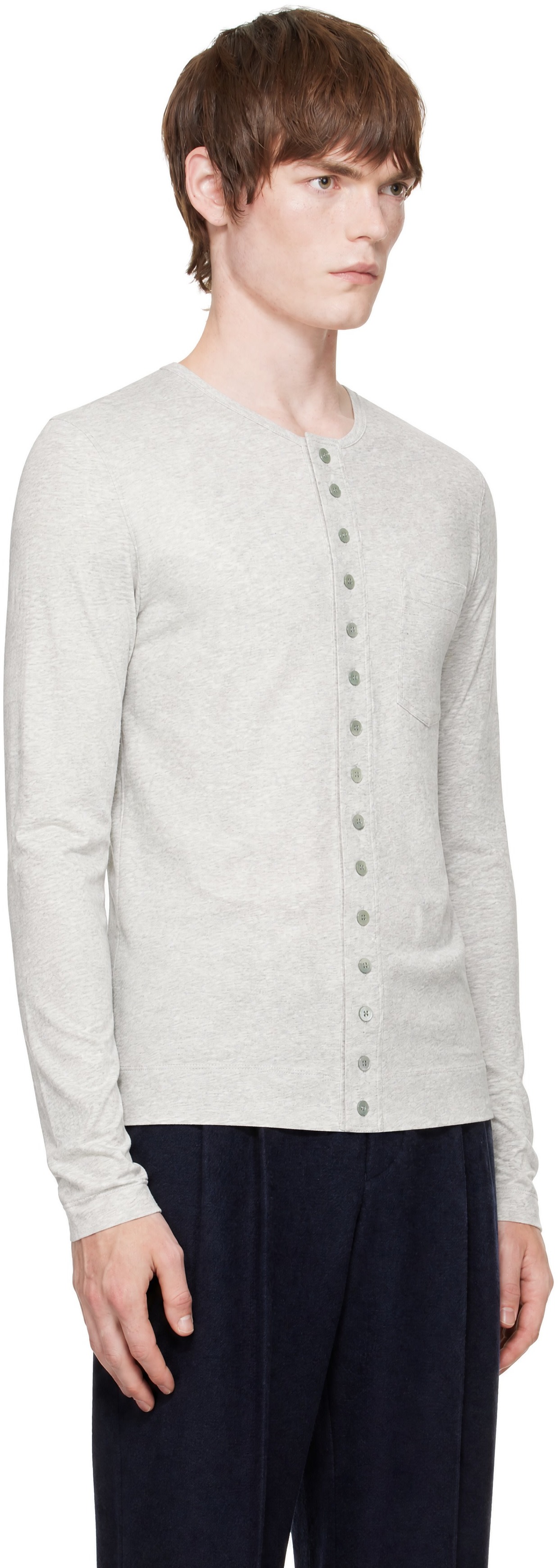 Dries Van Noten - Gray Fitted Jersey Cardigan