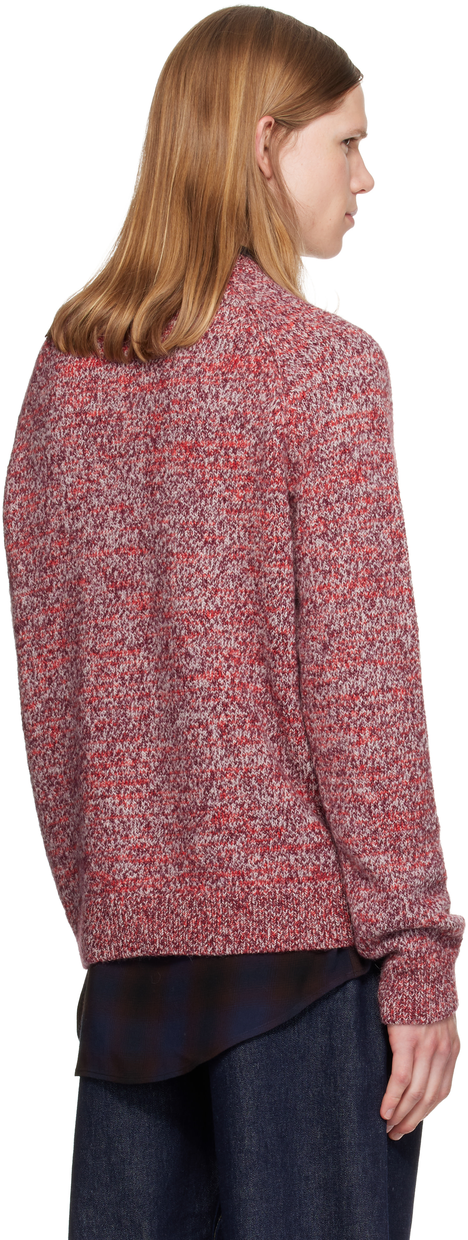 Dries Van Noten: Red Embroidered Flowers Wool Sweater | SSENSE