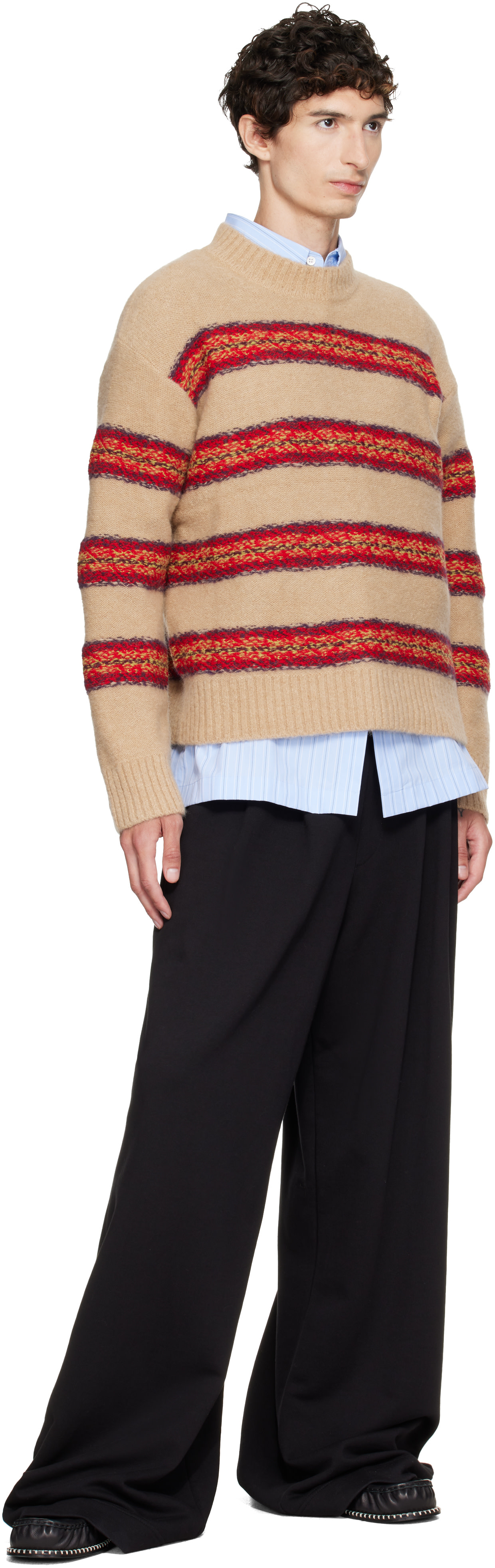 Dries Van Noten - 베이지 자카드 울 스웨터