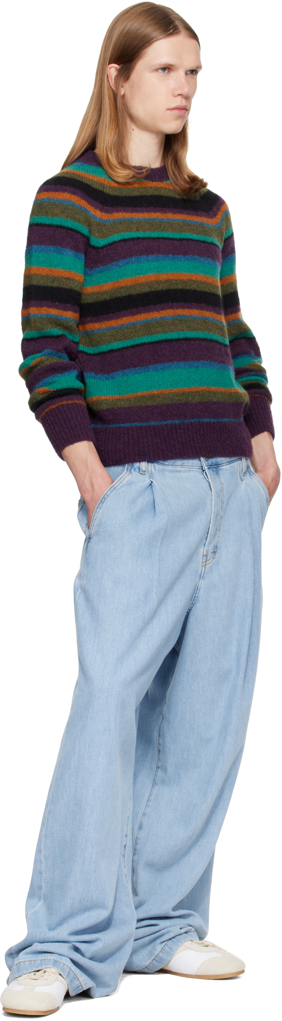 Dries Van Noten: Multicolor Striped Alpaca Knit Sweater | SSENSE