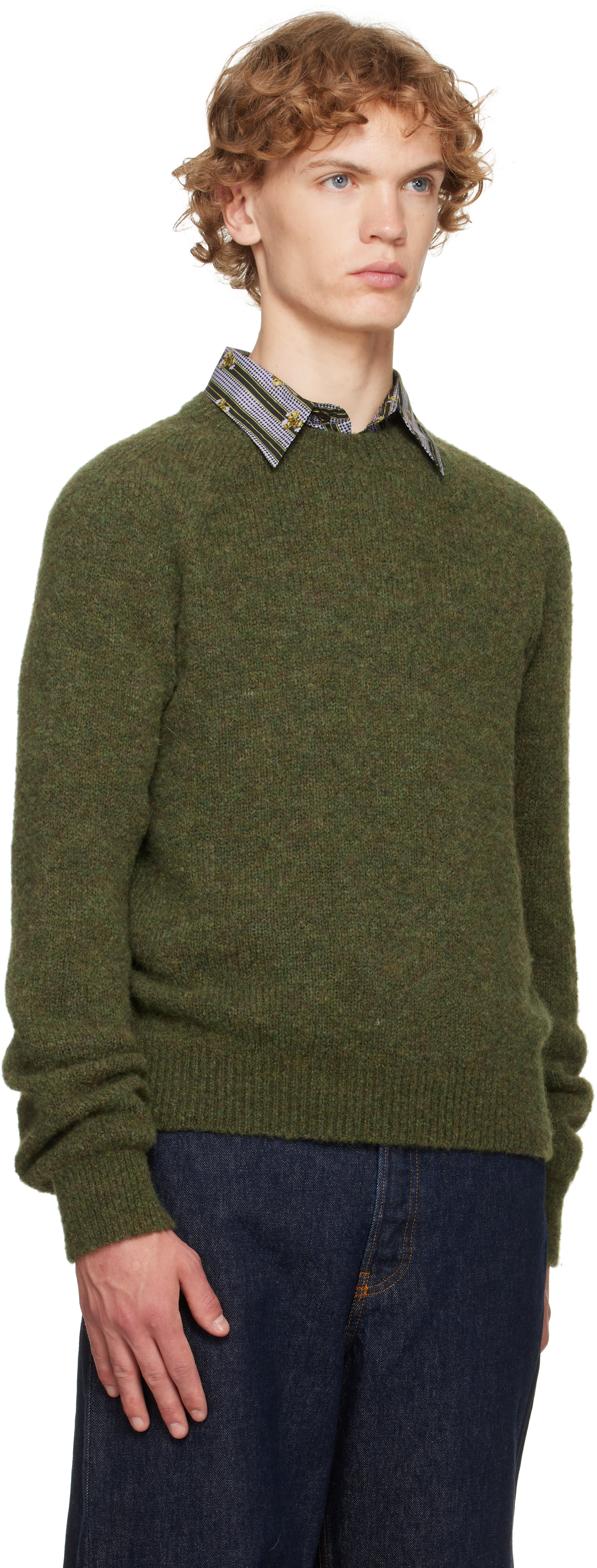 Dries Van Noten - Pull vert en alpaga