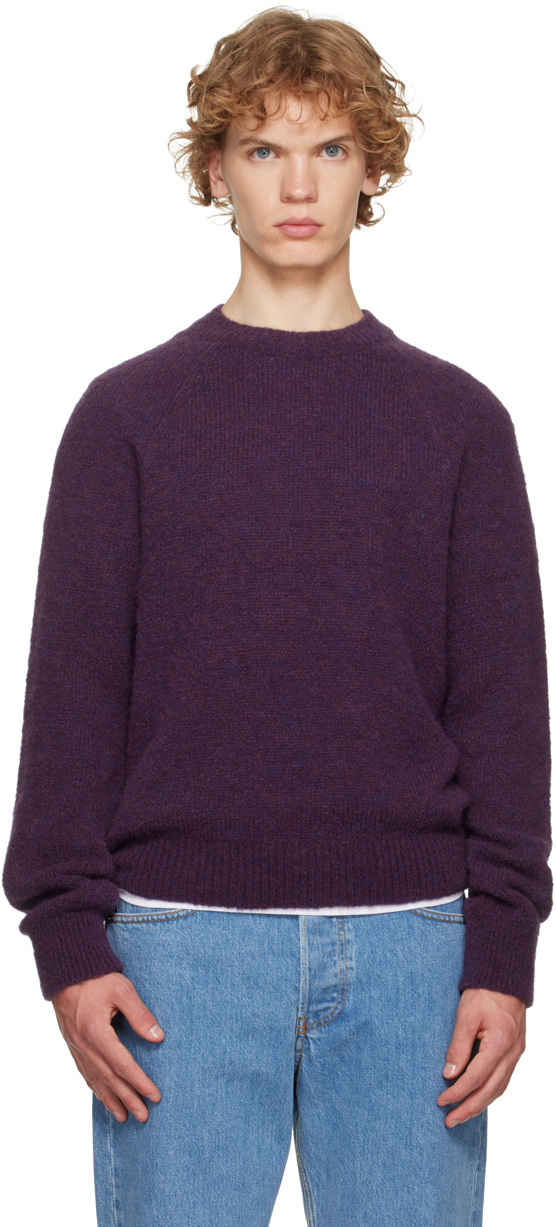 Dries Van Noten - Pull mauve en alpaga