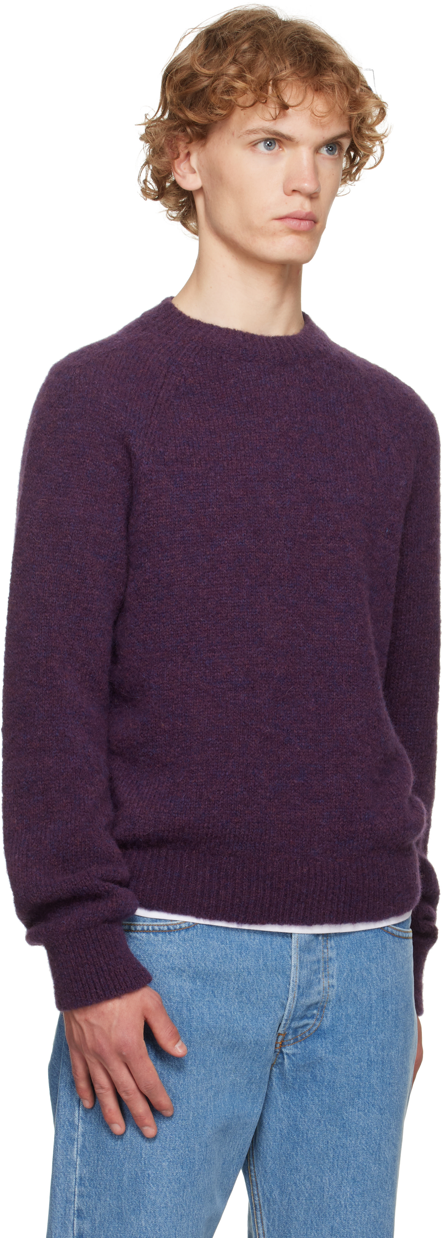 Dries Van Noten - Pull mauve en alpaga