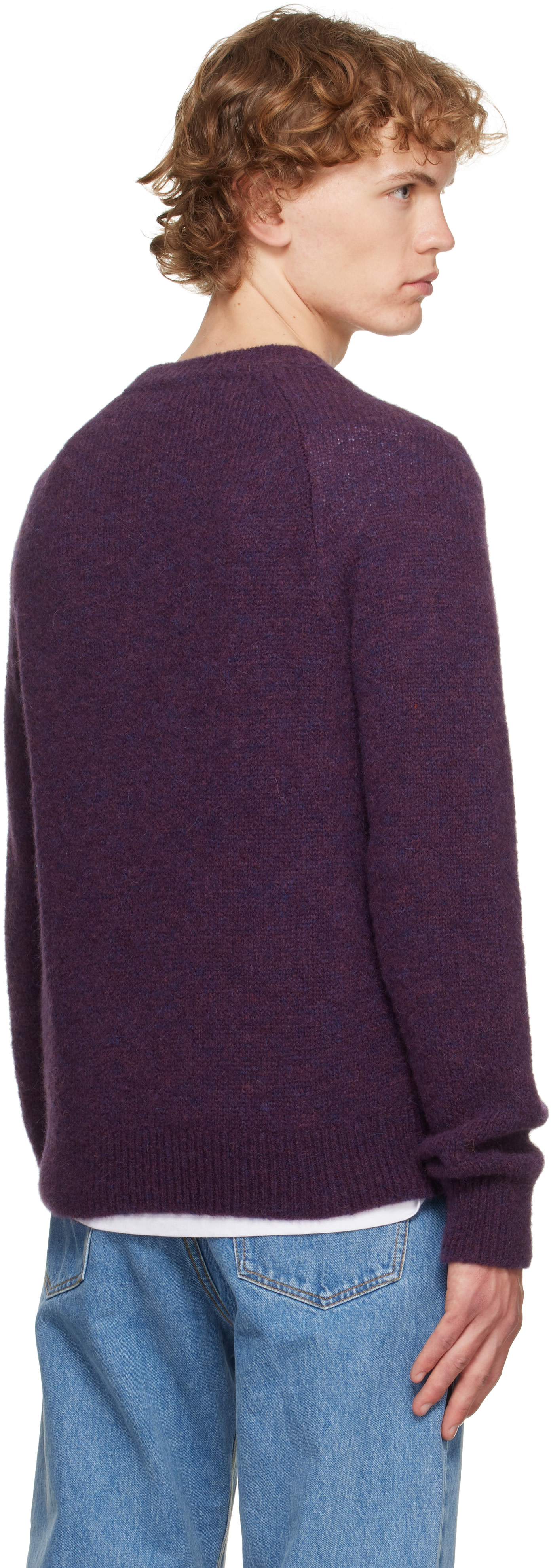 Dries Van Noten - Pull mauve en alpaga