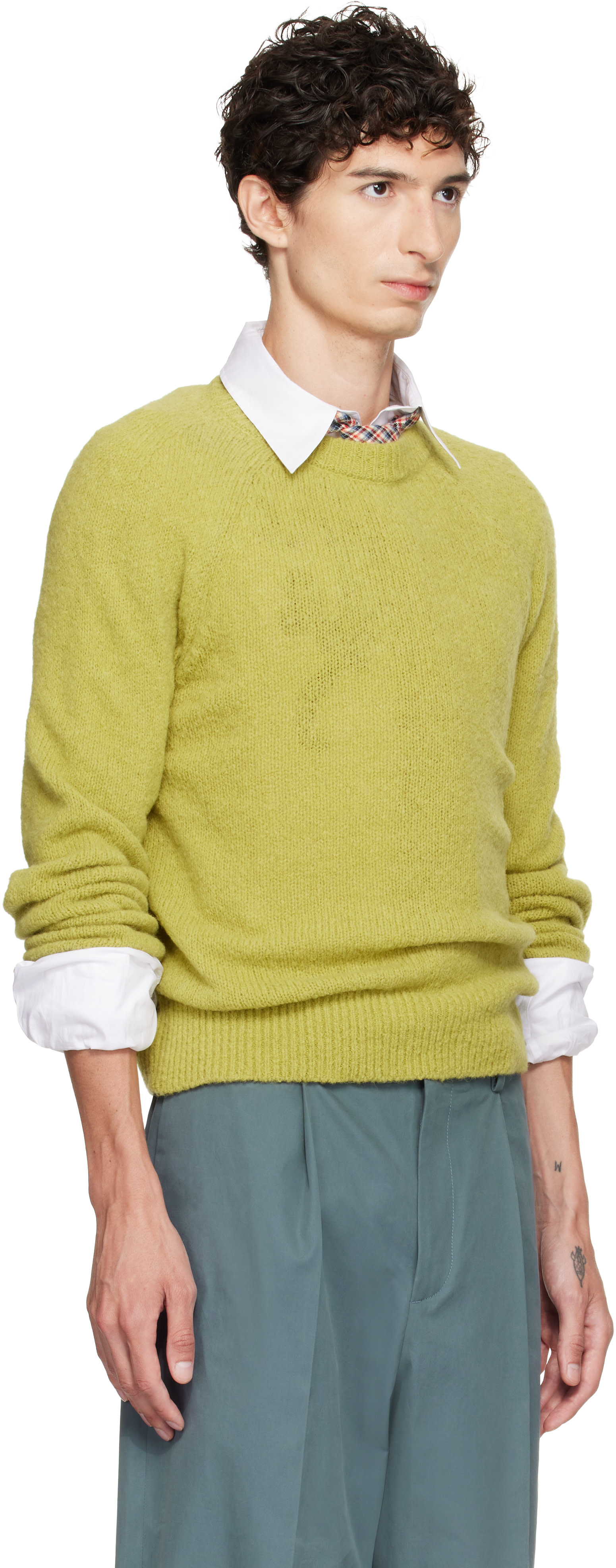 Dries Van Noten - Pull vert en alpaga