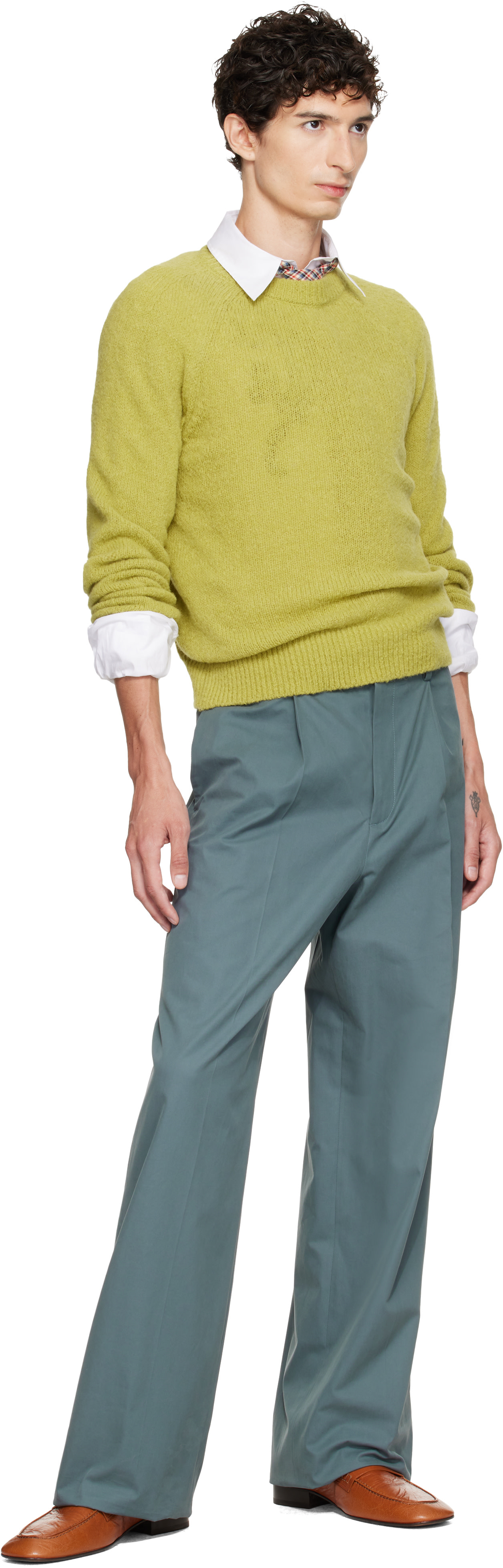 Dries Van Noten - Pull vert en alpaga