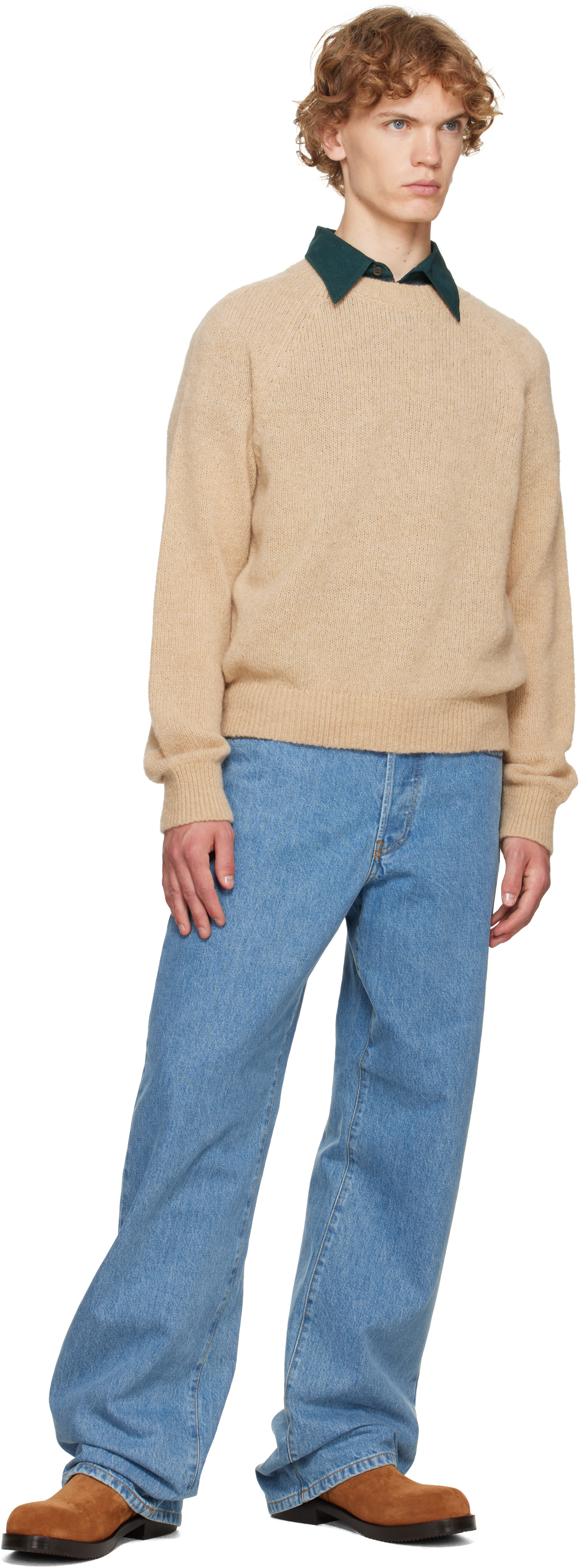 Dries Van Noten - Pull beige en alpaga