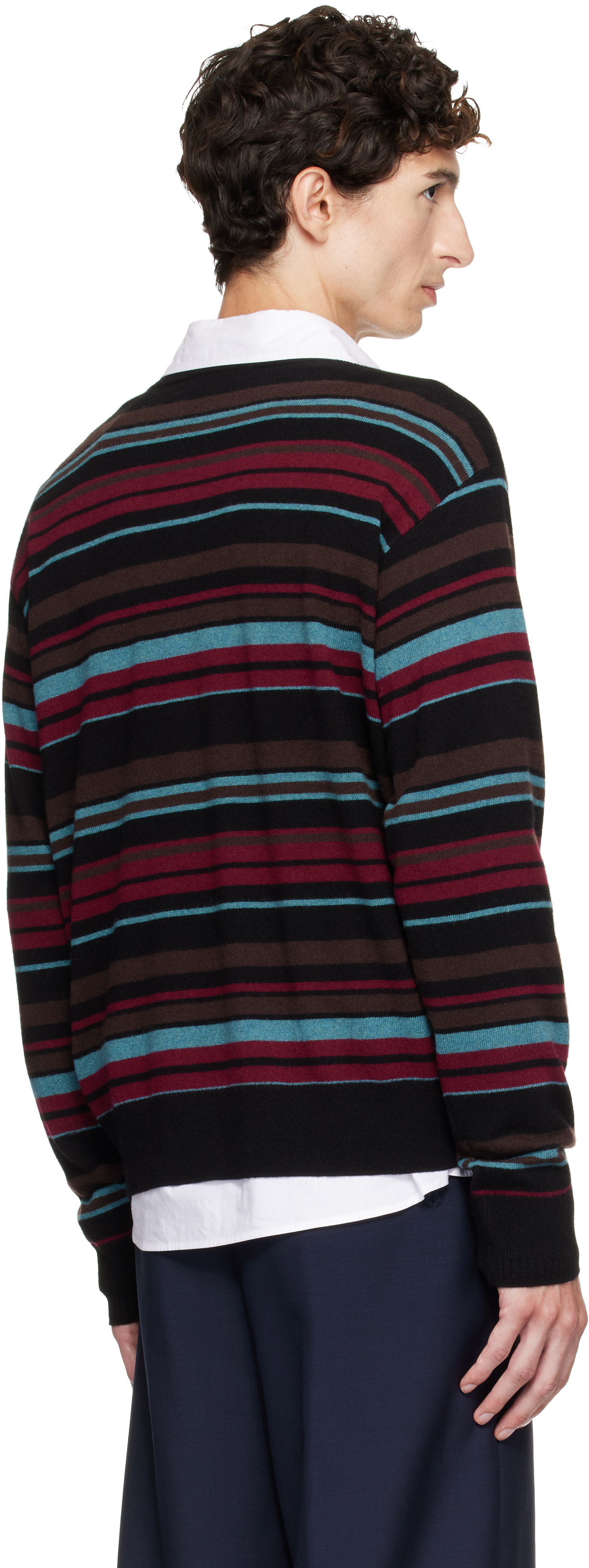 Dries Van Noten - Pull noir à rayures