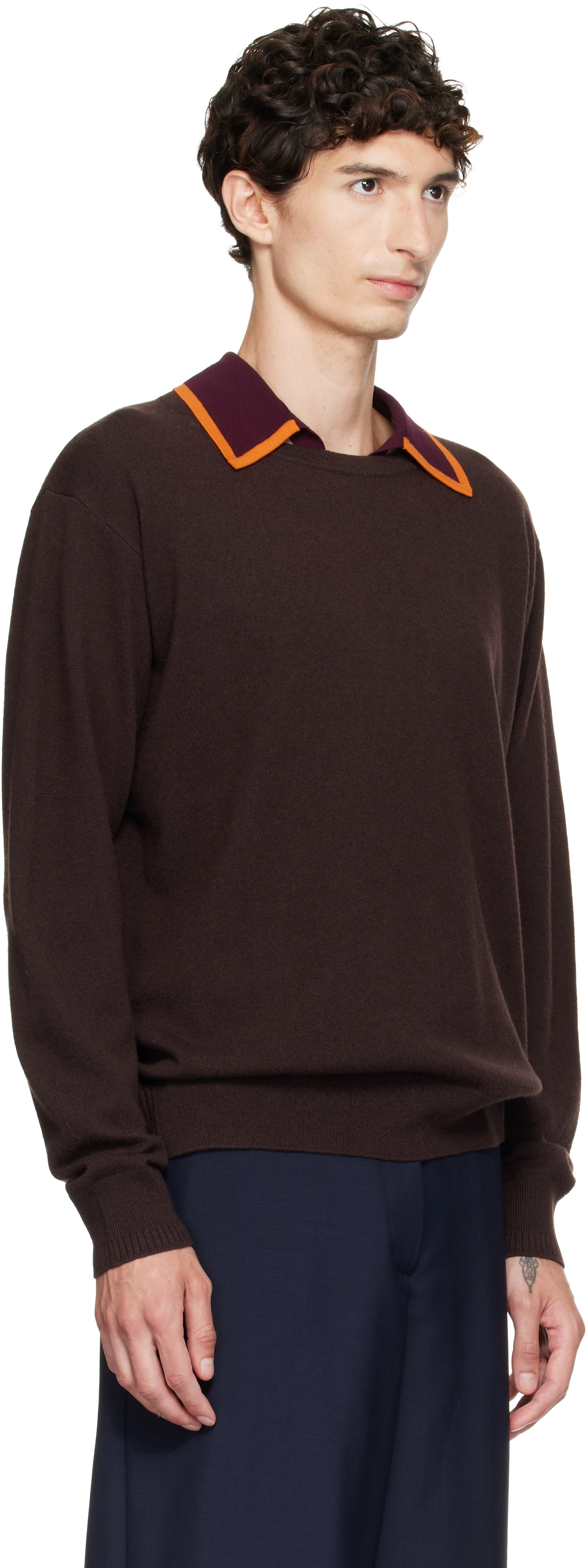 Dries Van Noten - Pull brun en cachemire