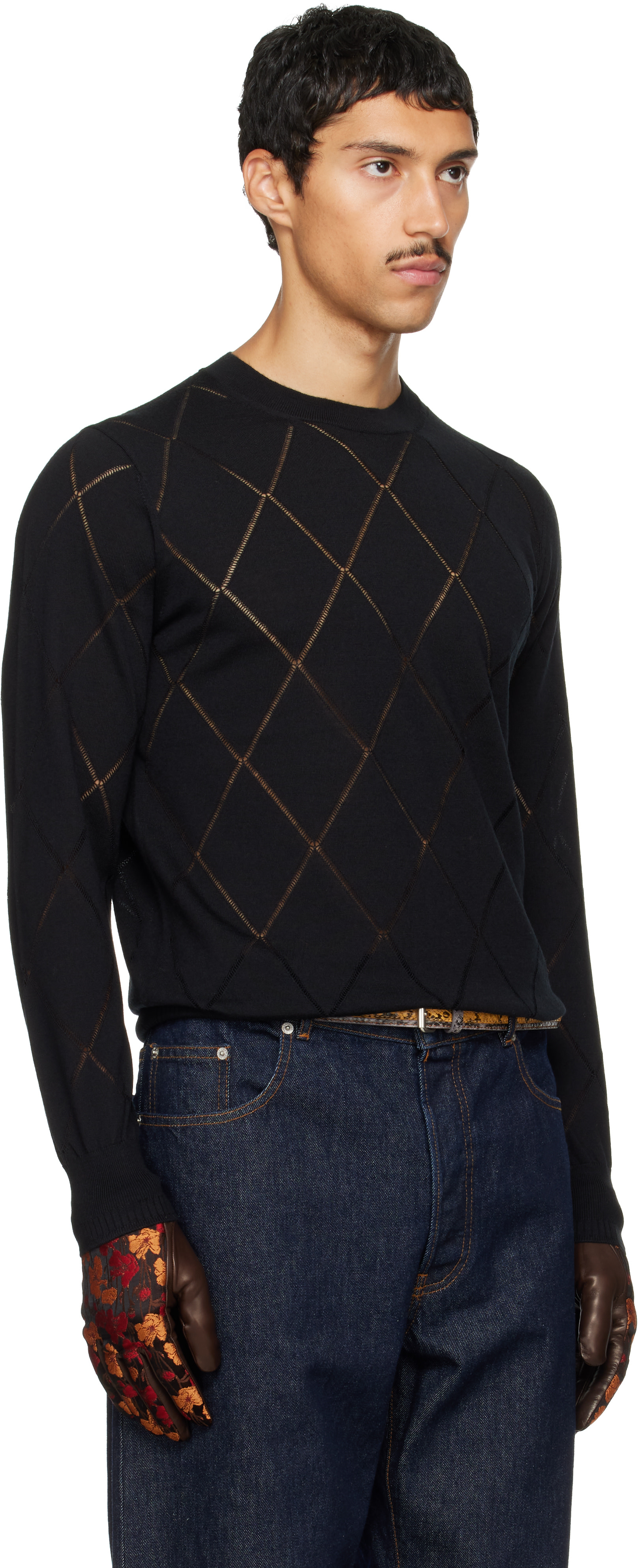 Dries Van Noten - Pull noir en laine