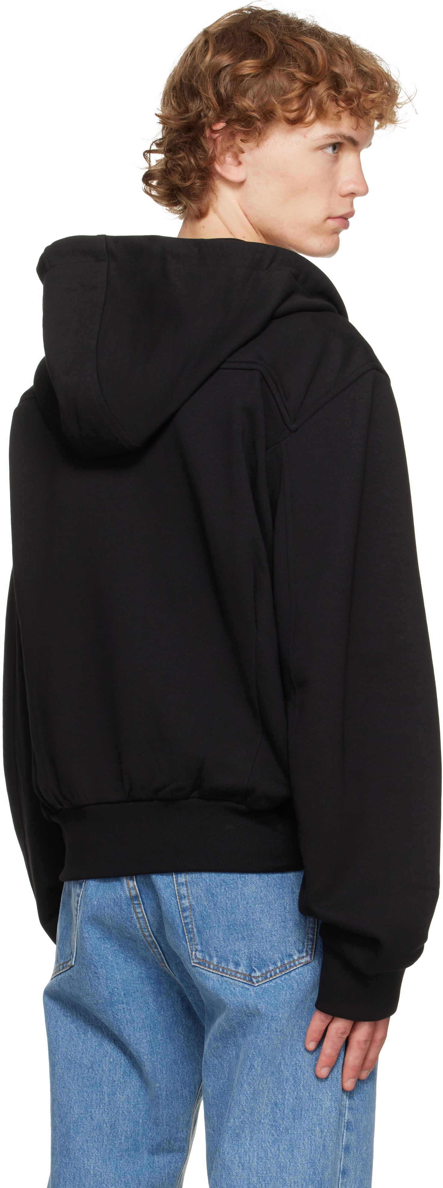 Dries Van Noten - Pull à capuche noir à glissière