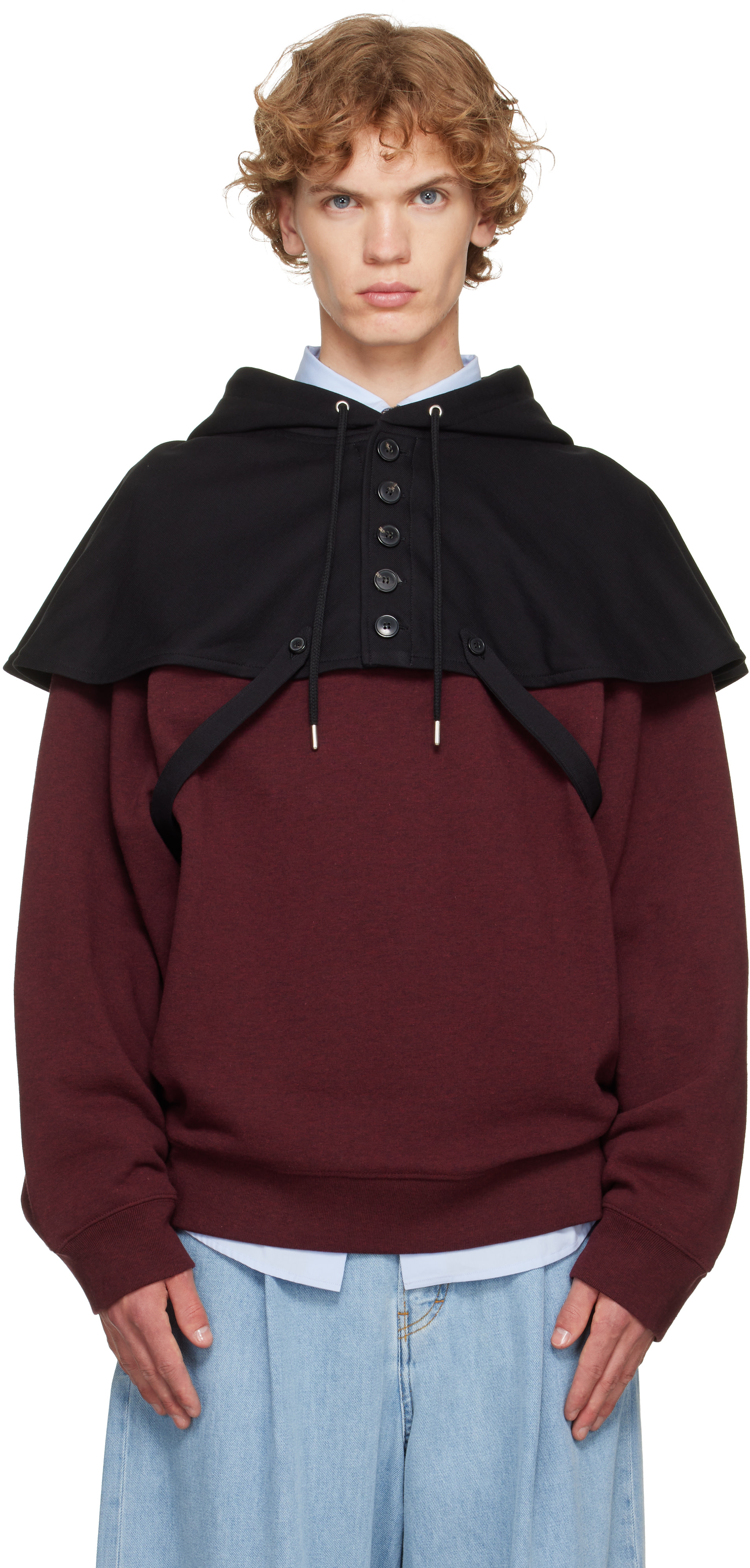 【未使用】DRIES VAN NOTEN スウェットフーディー　アーカイブ Dries Van Noten: ブラック Cape フーディ | SSENSE 日本