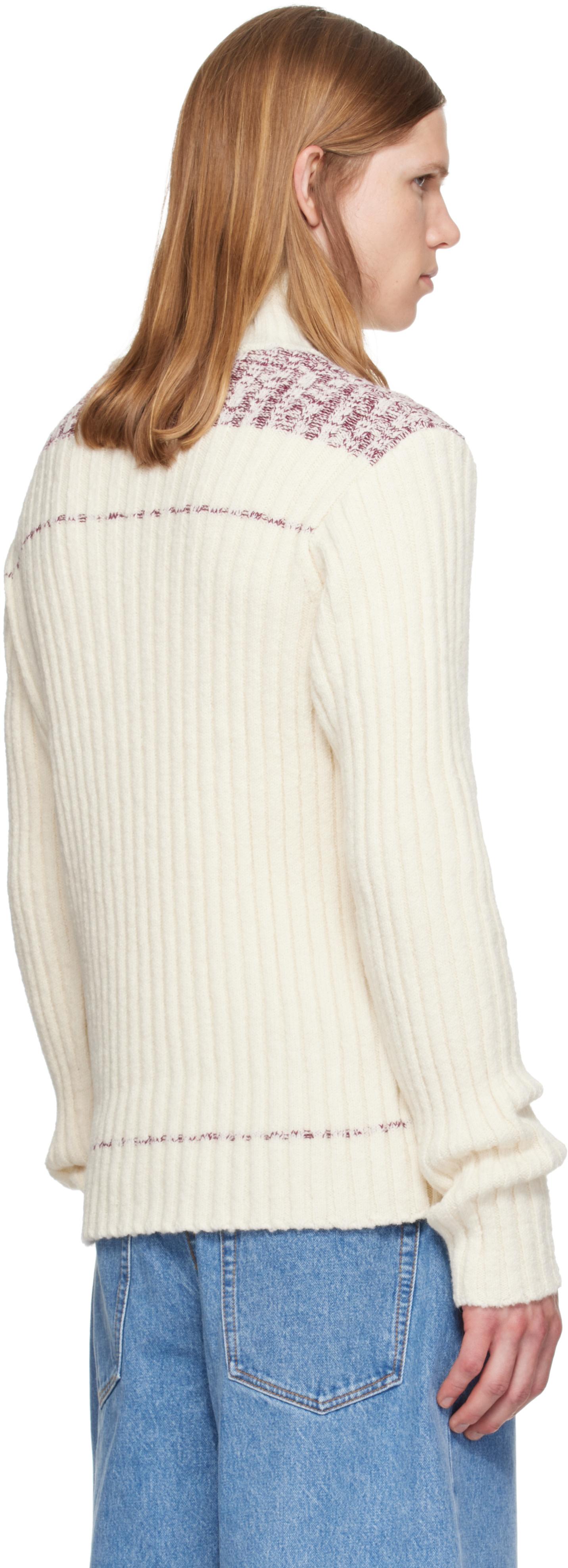 Dries Van Noten - Off-White Rib-Knit Wool Turtleneck