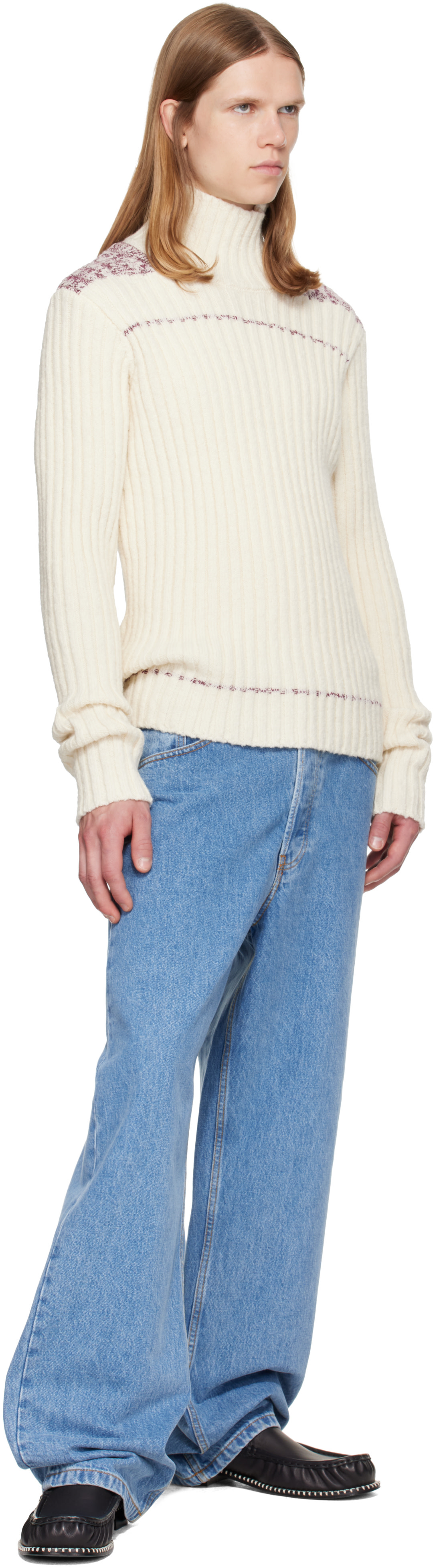 Dries Van Noten - Off-White Rib-Knit Wool Turtleneck