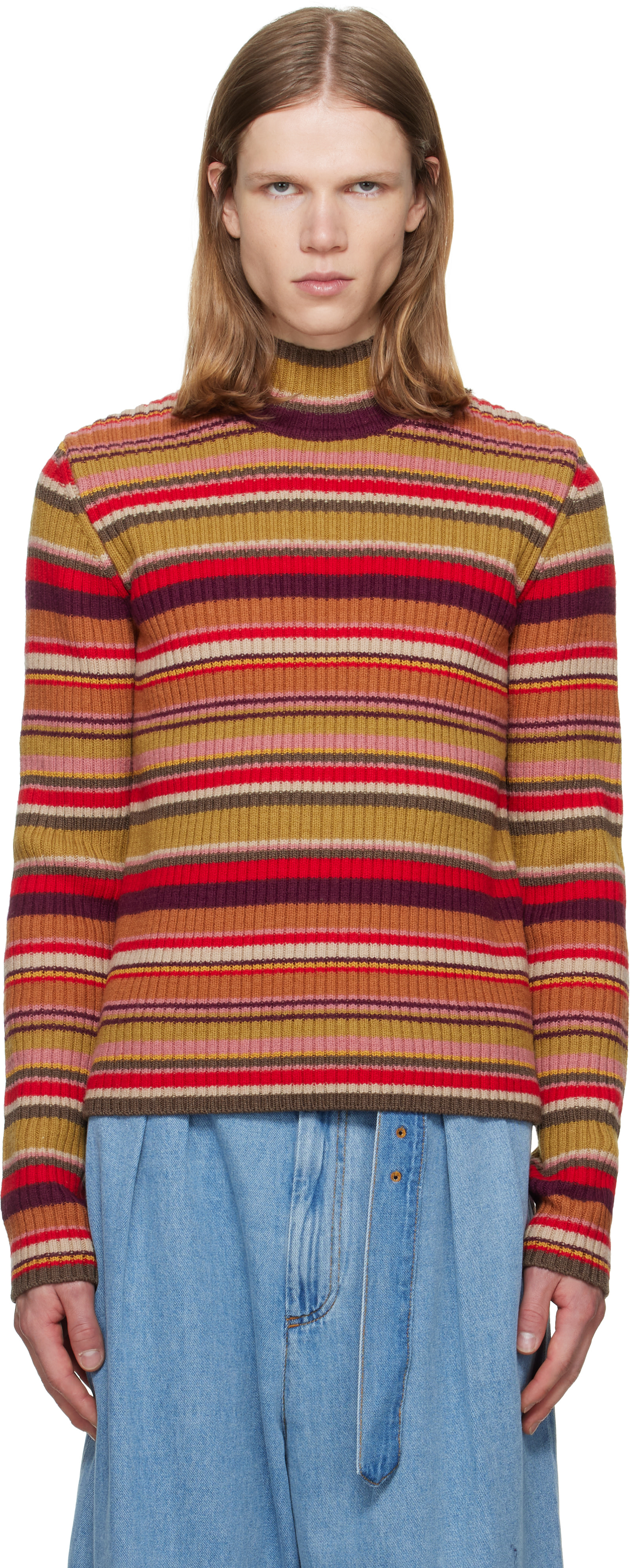Dries Van Noten - Multicolor Ribbed Wool Turtleneck