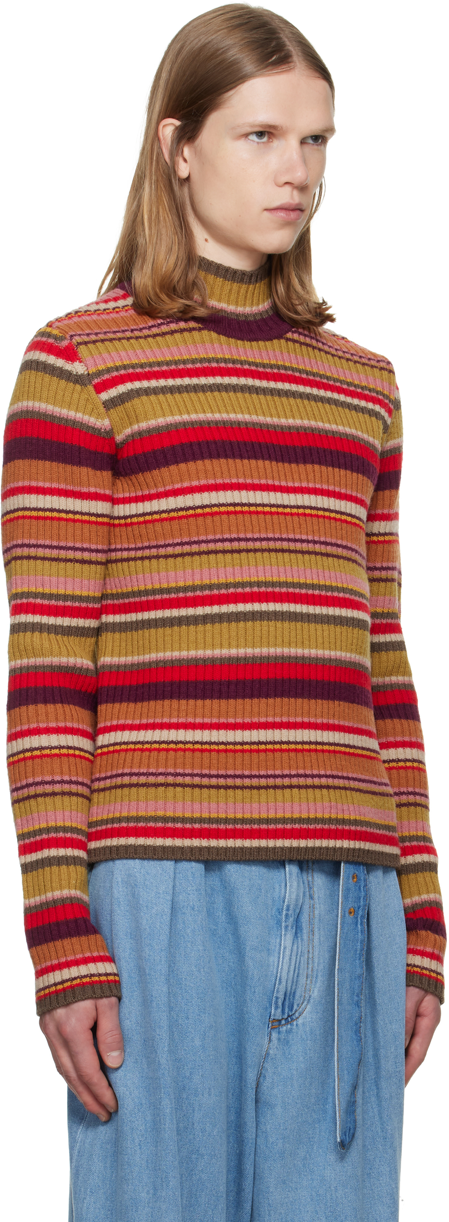 Dries Van Noten - Multicolor Ribbed Wool Turtleneck