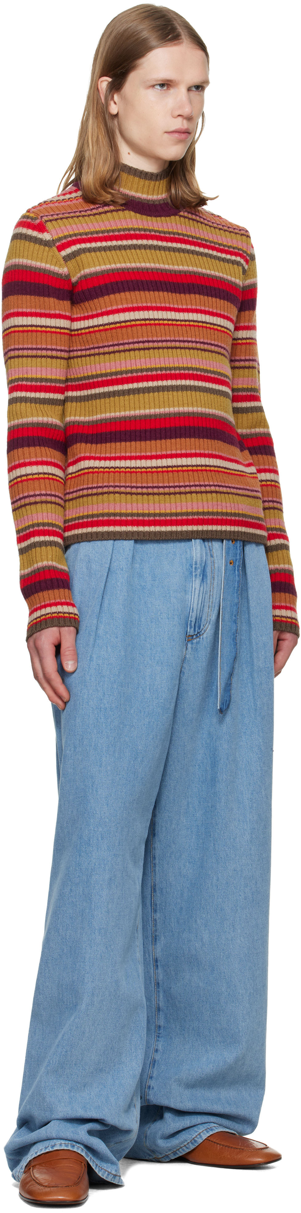 Dries Van Noten - Multicolor Ribbed Wool Turtleneck