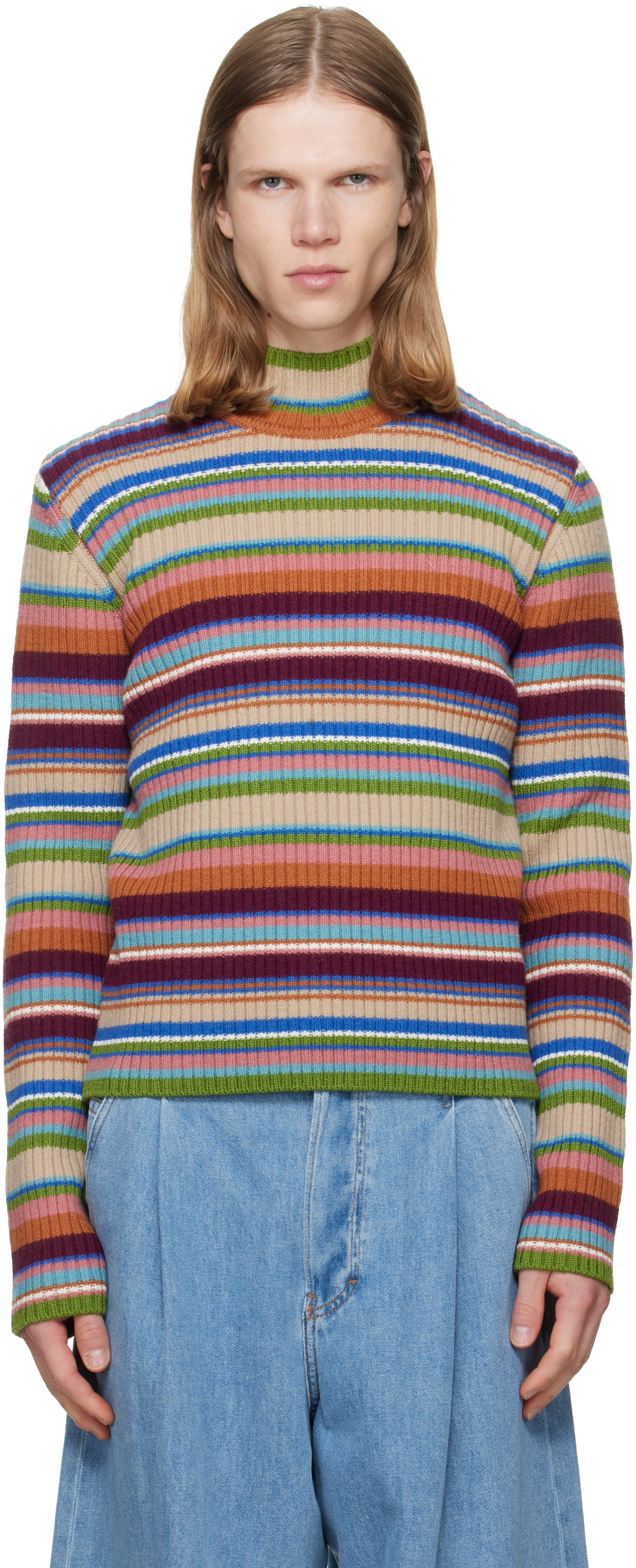 Dries Van Noten - Multicolor Ribbed Wool Turtleneck