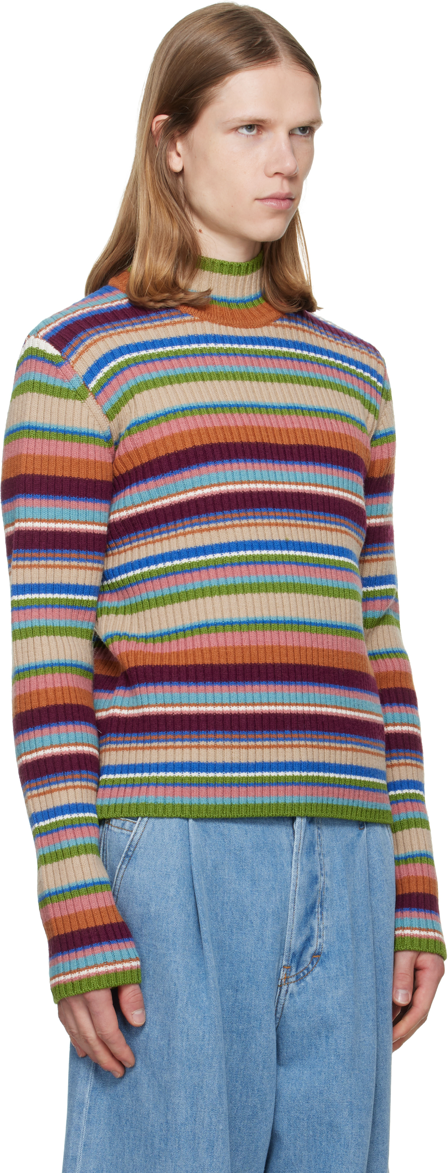 Dries Van Noten - Multicolor Ribbed Wool Turtleneck