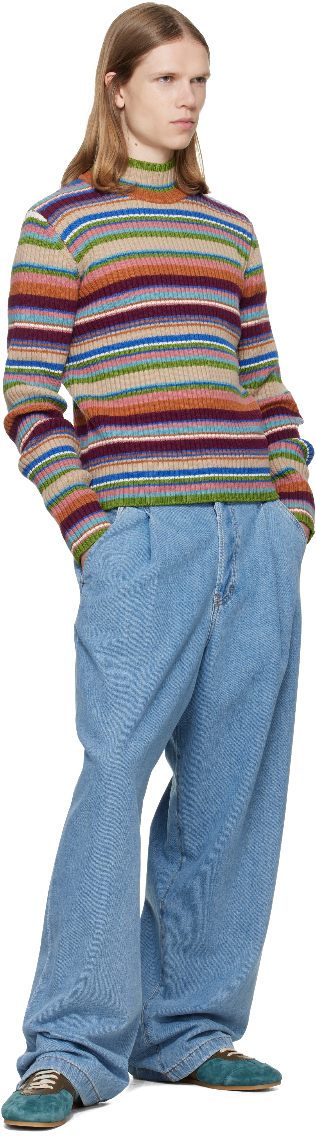 Dries Van Noten - Multicolor Ribbed Wool Turtleneck