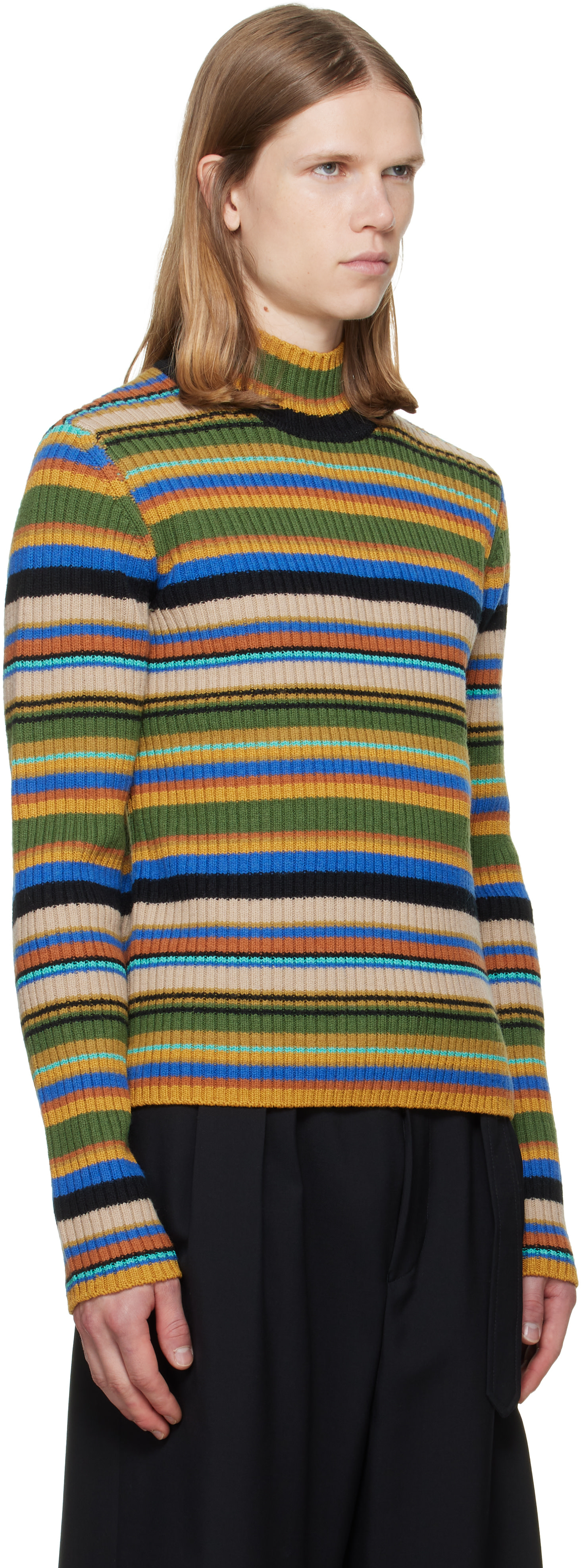 Dries Van Noten - Multicolor Ribbed Wool Turtleneck