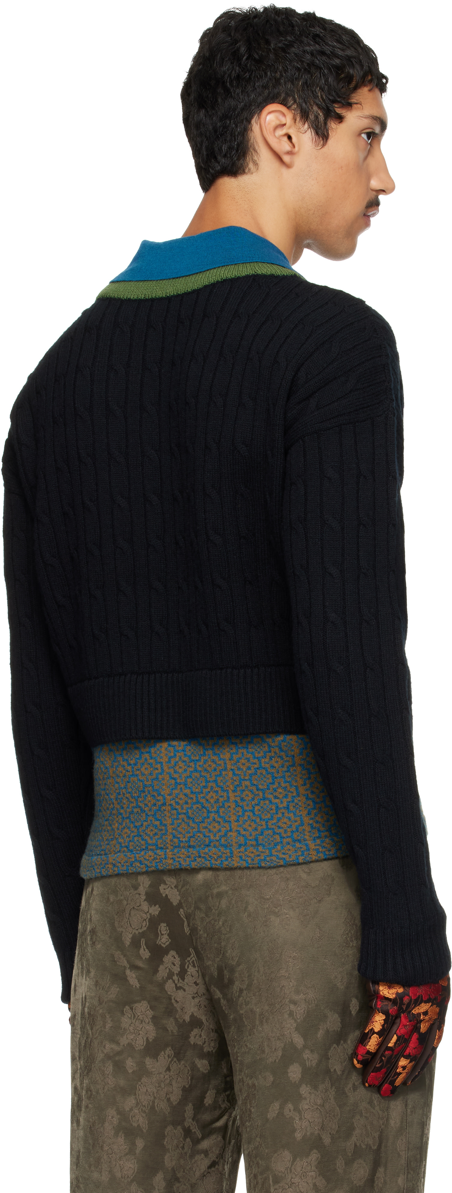 Dries Van Noten - Black Layered Wool Polo
