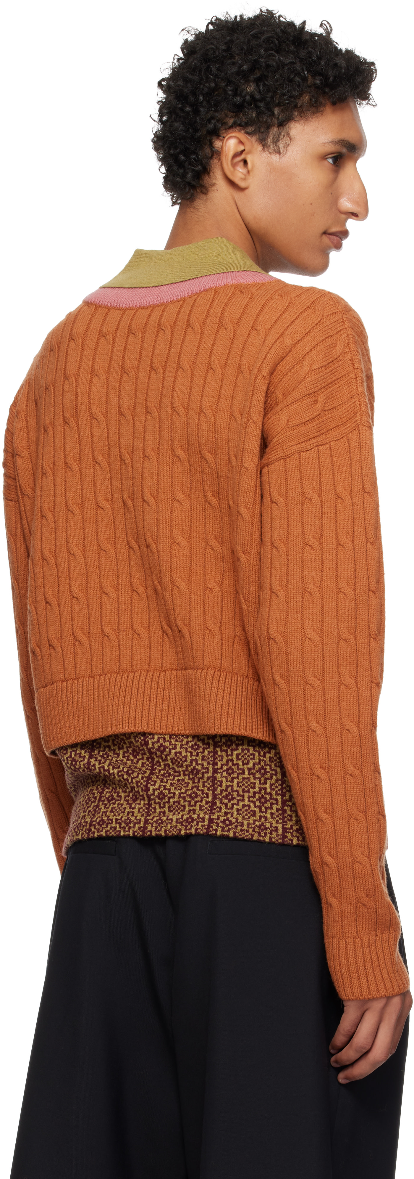 Dries Van Noten - Orange Layered Wool Sweater