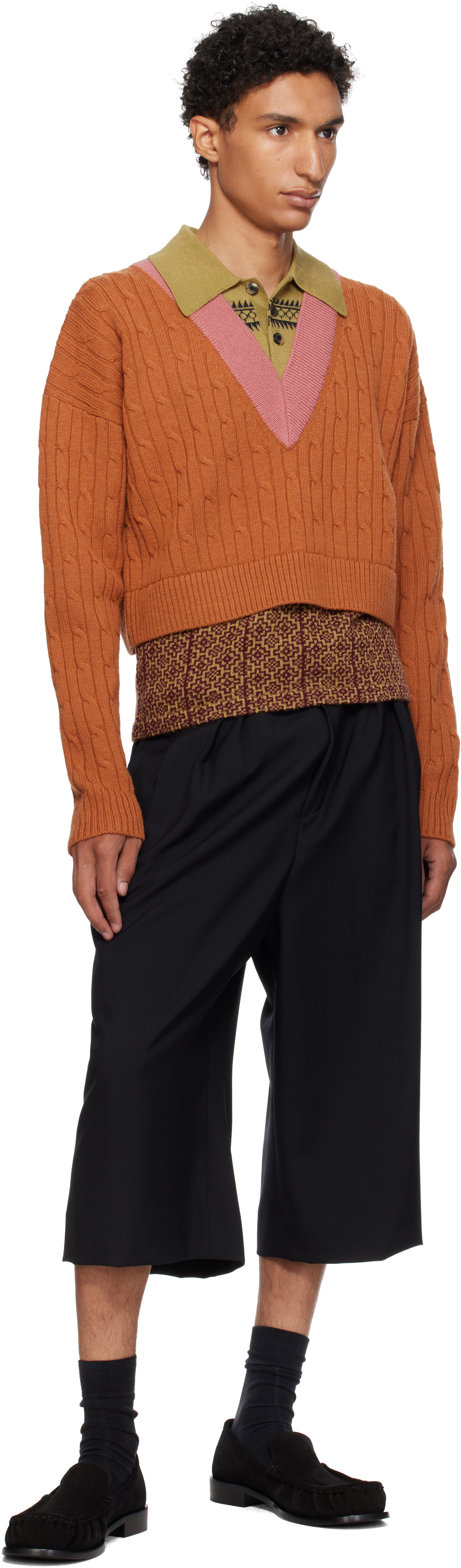 Dries Van Noten - Orange Layered Wool Sweater
