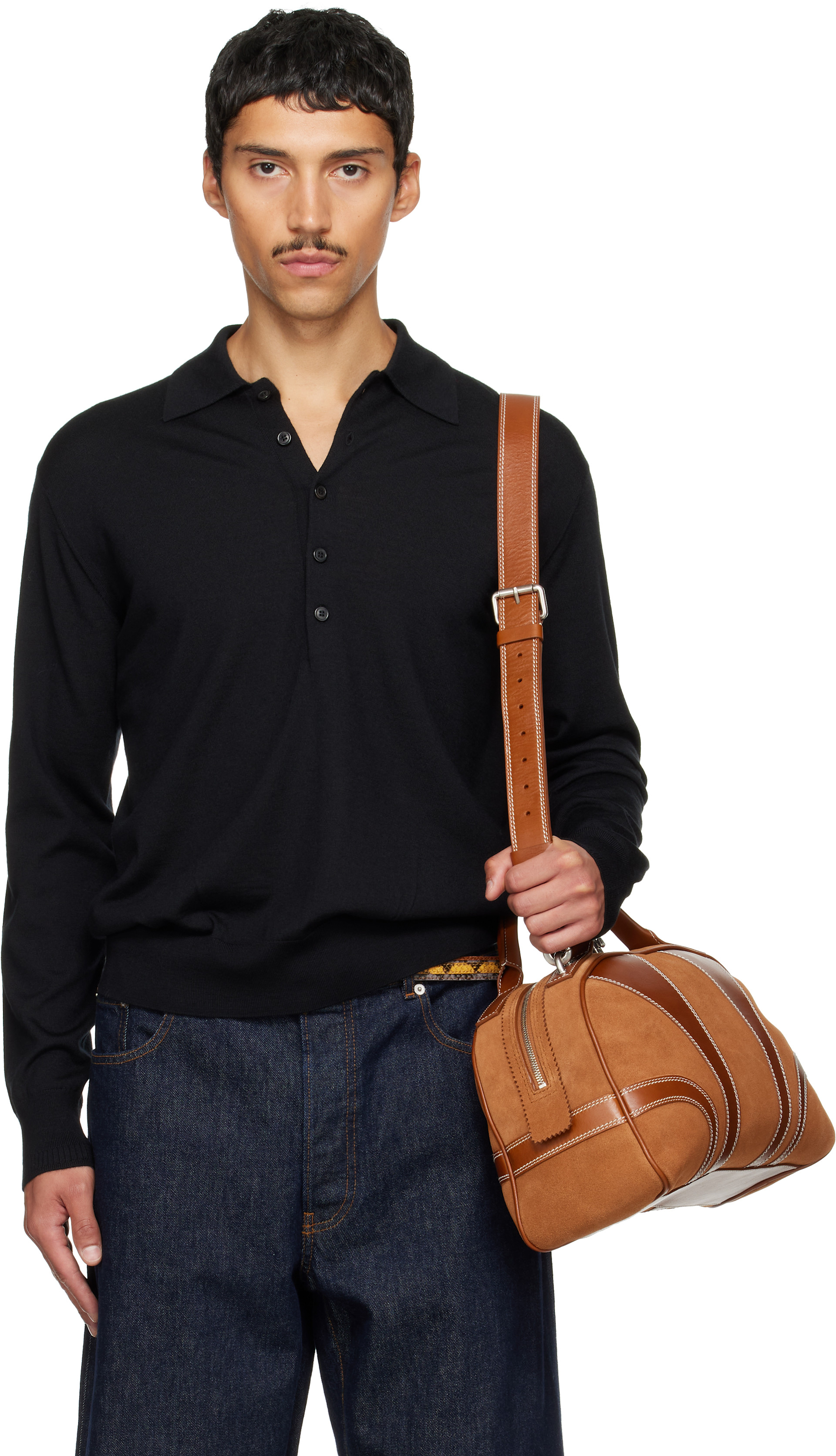 Dries Van Noten - Black Wool Polo