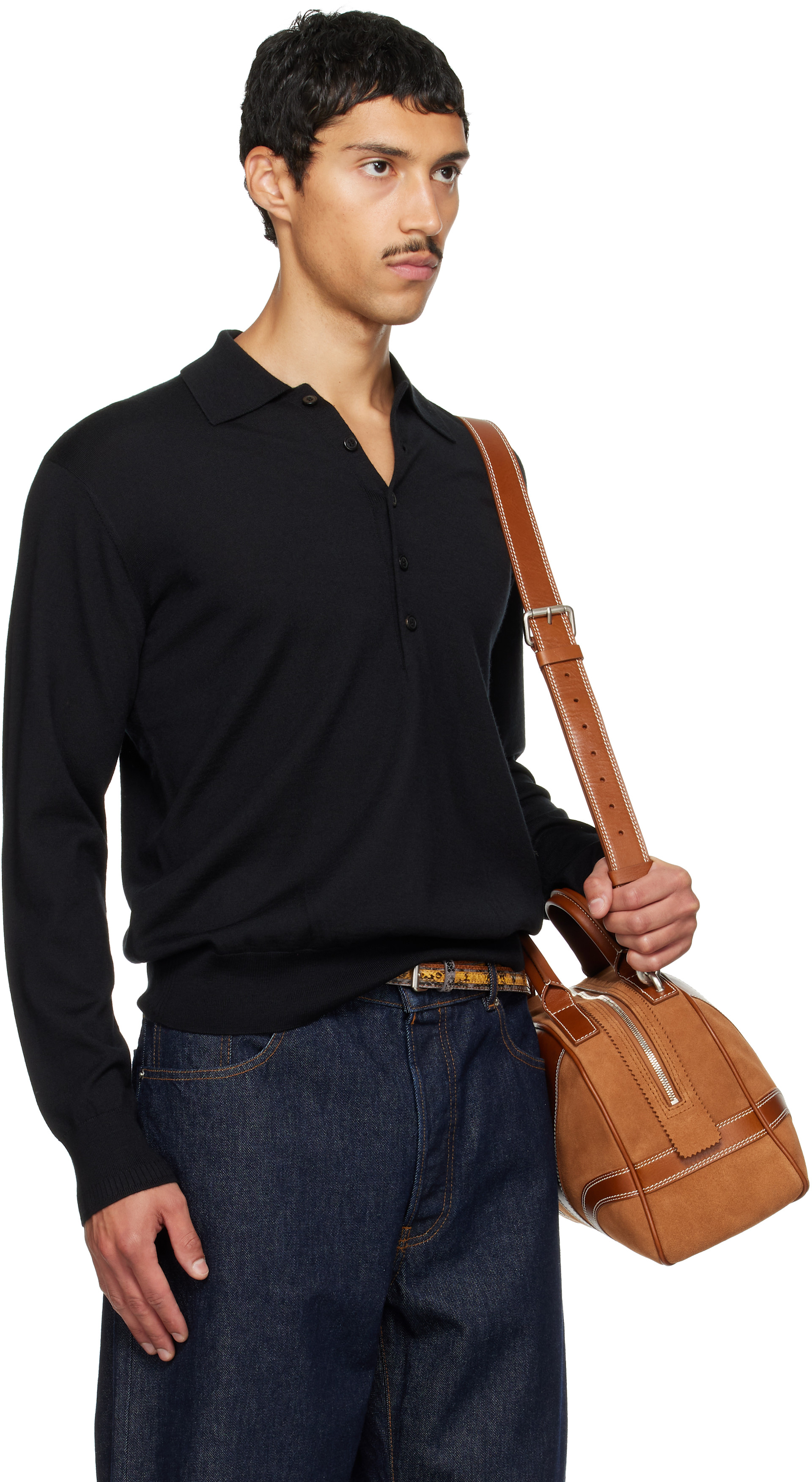 Dries Van Noten - Black Wool Polo