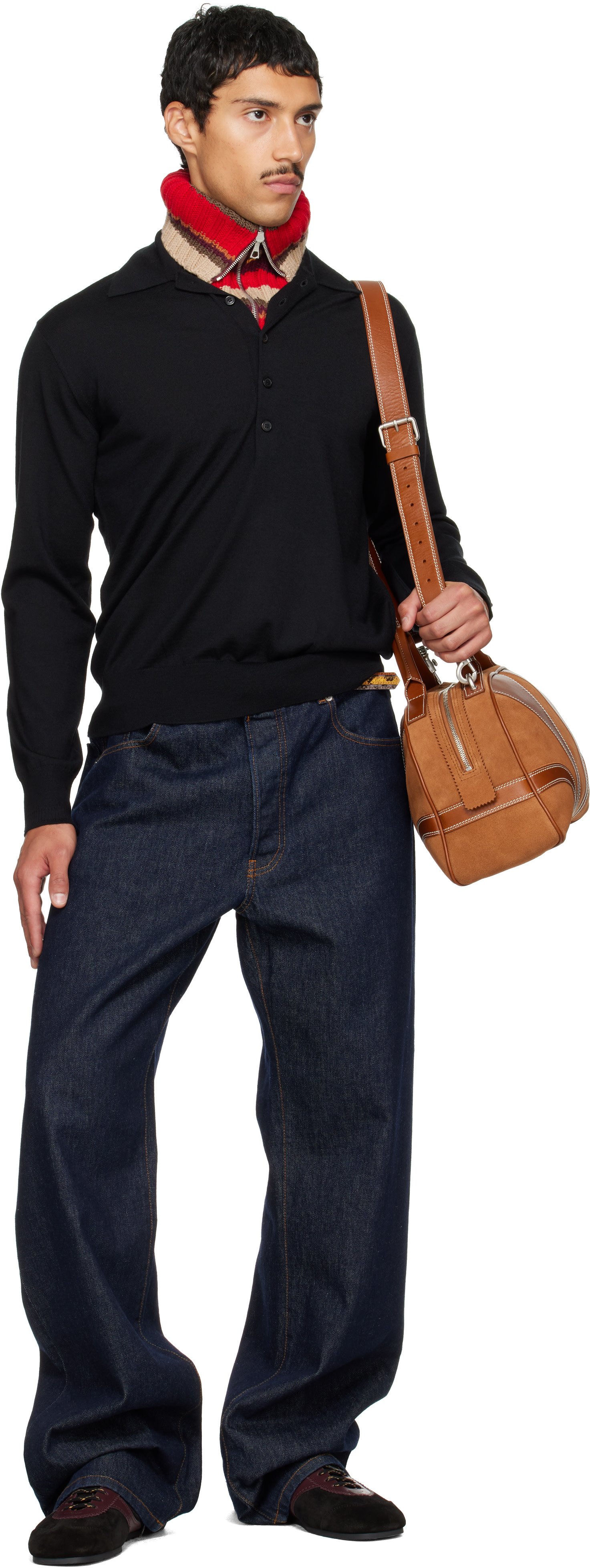Dries Van Noten - Black Wool Polo