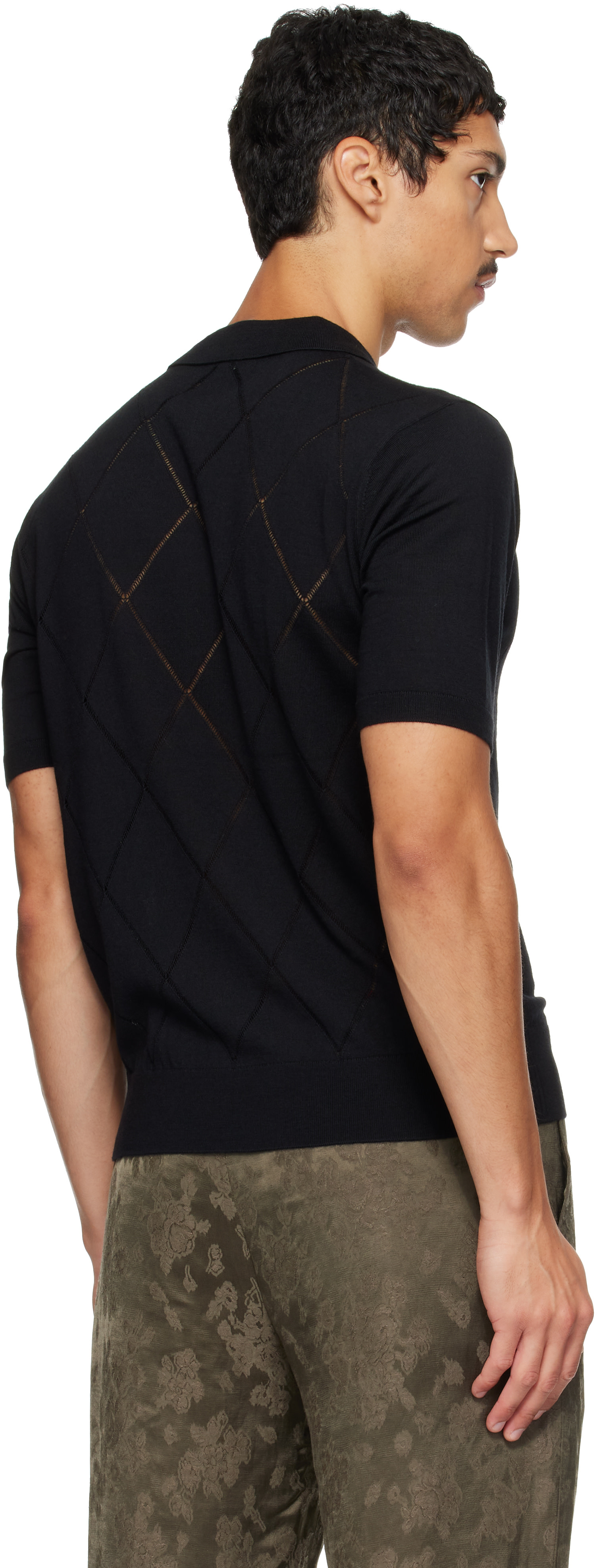 Dries Van Noten - Black Wool Polo